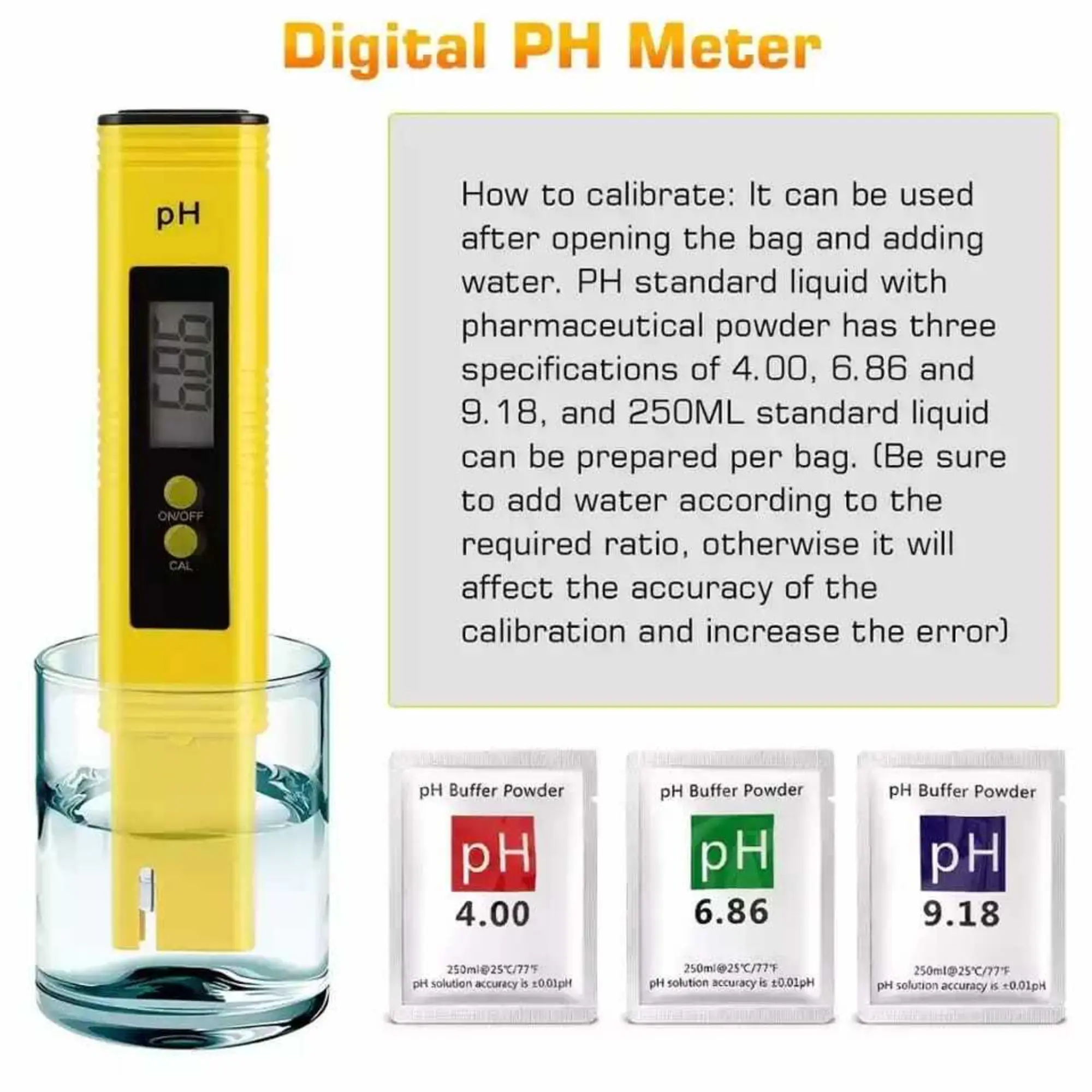 Измеритель PH 0,01 PH тестер 0,00-14,00 PH высокая точность измерения качества воды (1 / 4)