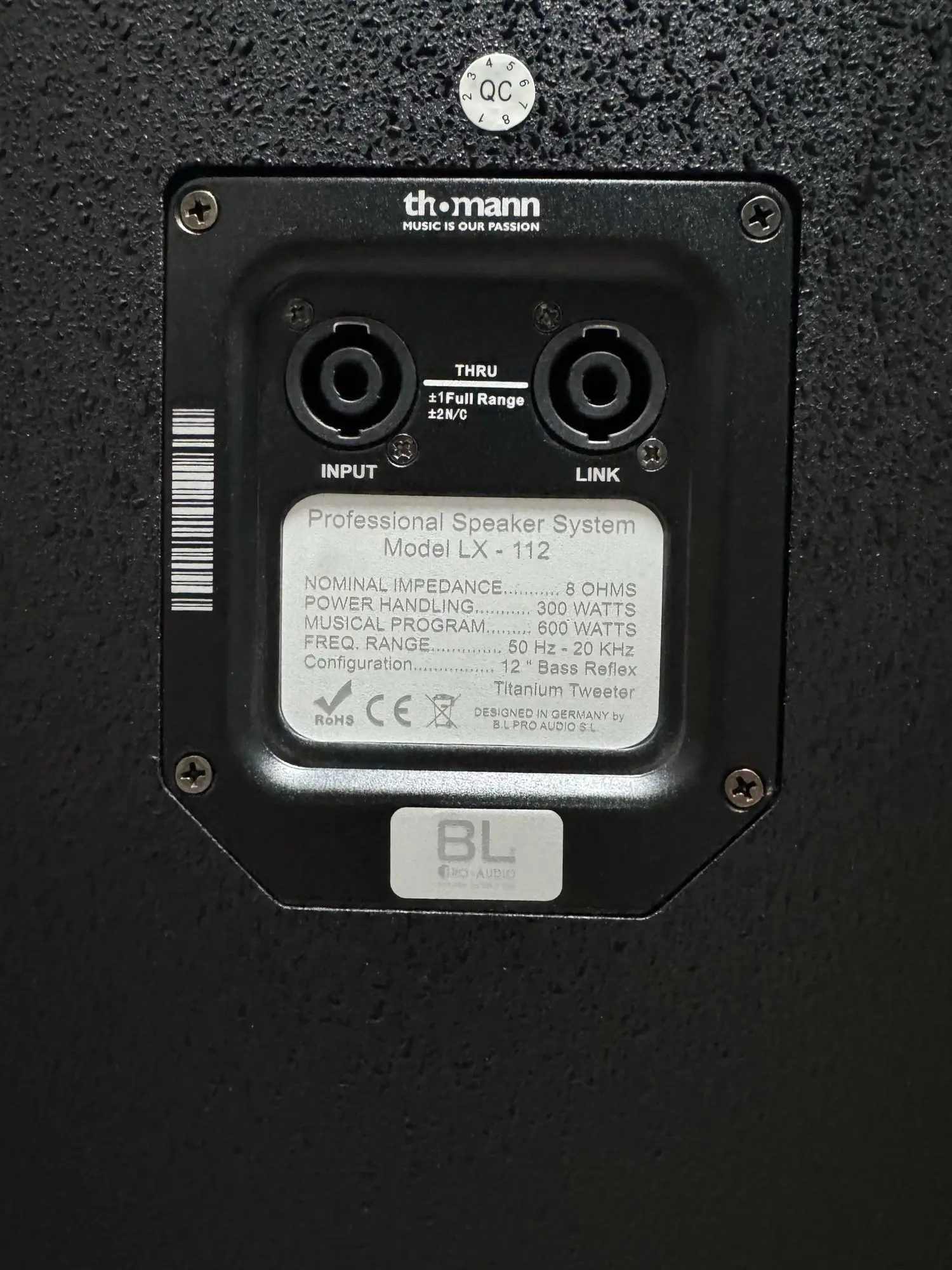 Колонки BL Pro Audio LX112 600W фирменные Thomann (3 / 3)