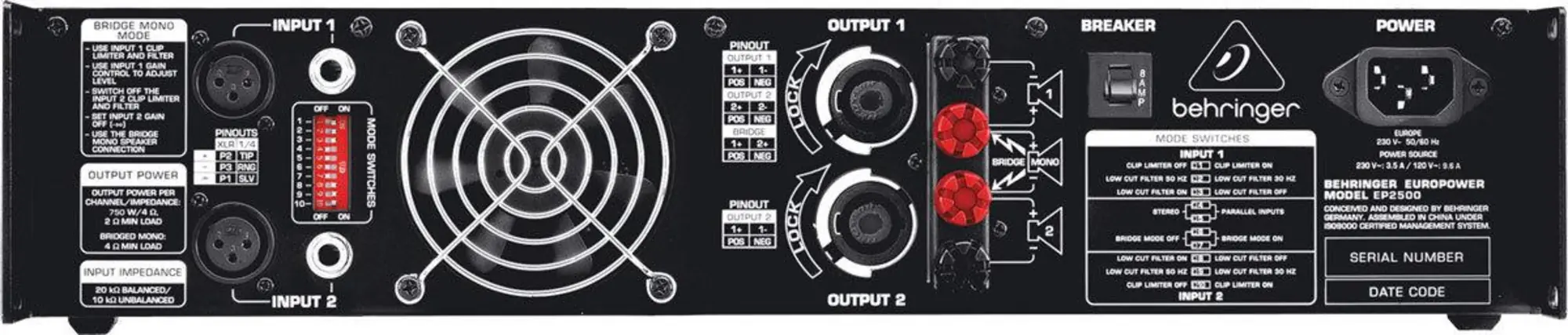BEHRINGER  EP 2500 Усилитель мощности (3 / 3)