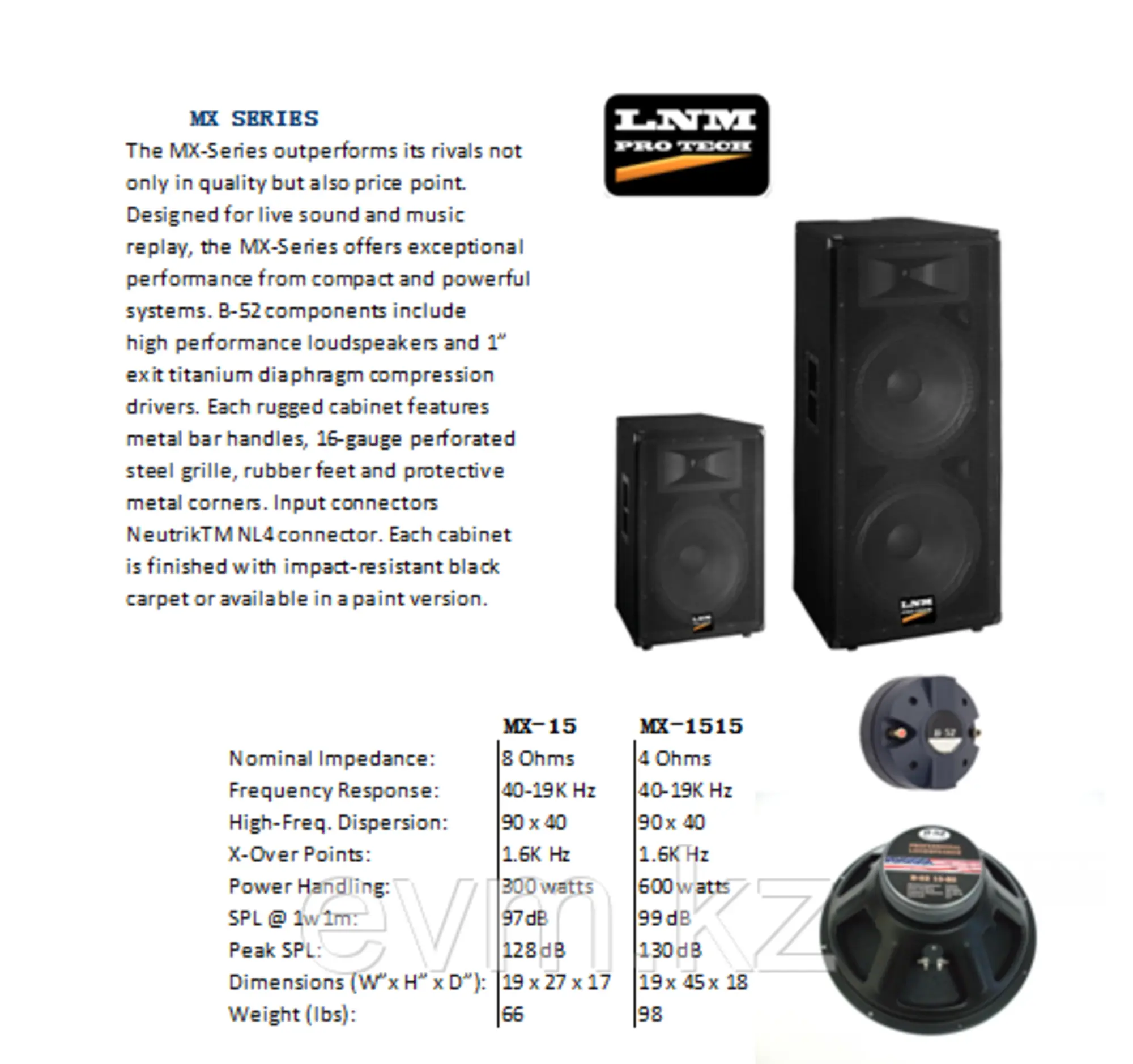 Акустикалық жүйе LNM MX-1515, 800w/RMS (1 / 1)