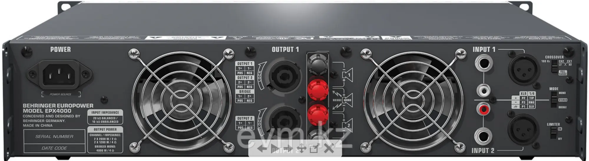  Усилитель мощности  EPX4000  класса D, 2×1200 Вт@4 Ом (2 / 3)