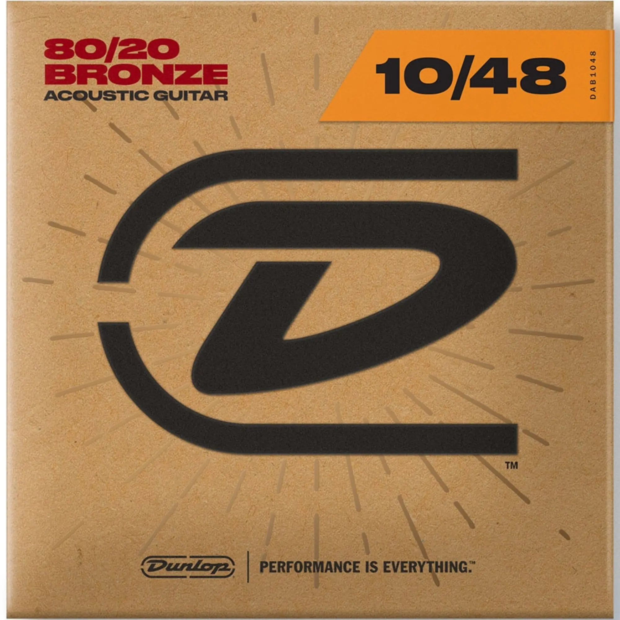 Комплект струн для акустической гитары, бронза 80/20, Extra Light, 10-48, Dunlop DAB1048 (1 / 2)
