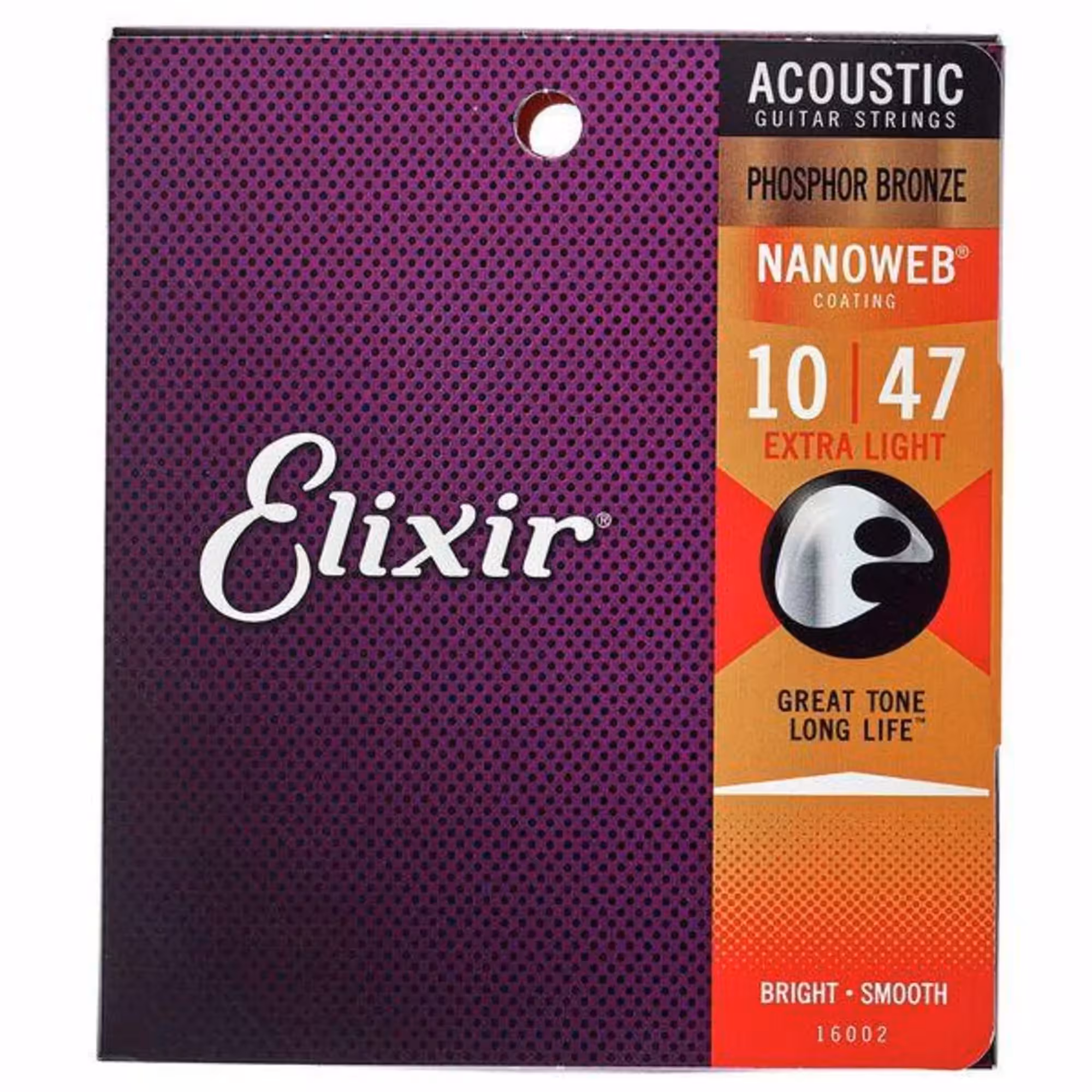 Струны для акустической гитары, фосфорная бронза, 10-47, Elixir Nanoweb 16002 (1 / 2)