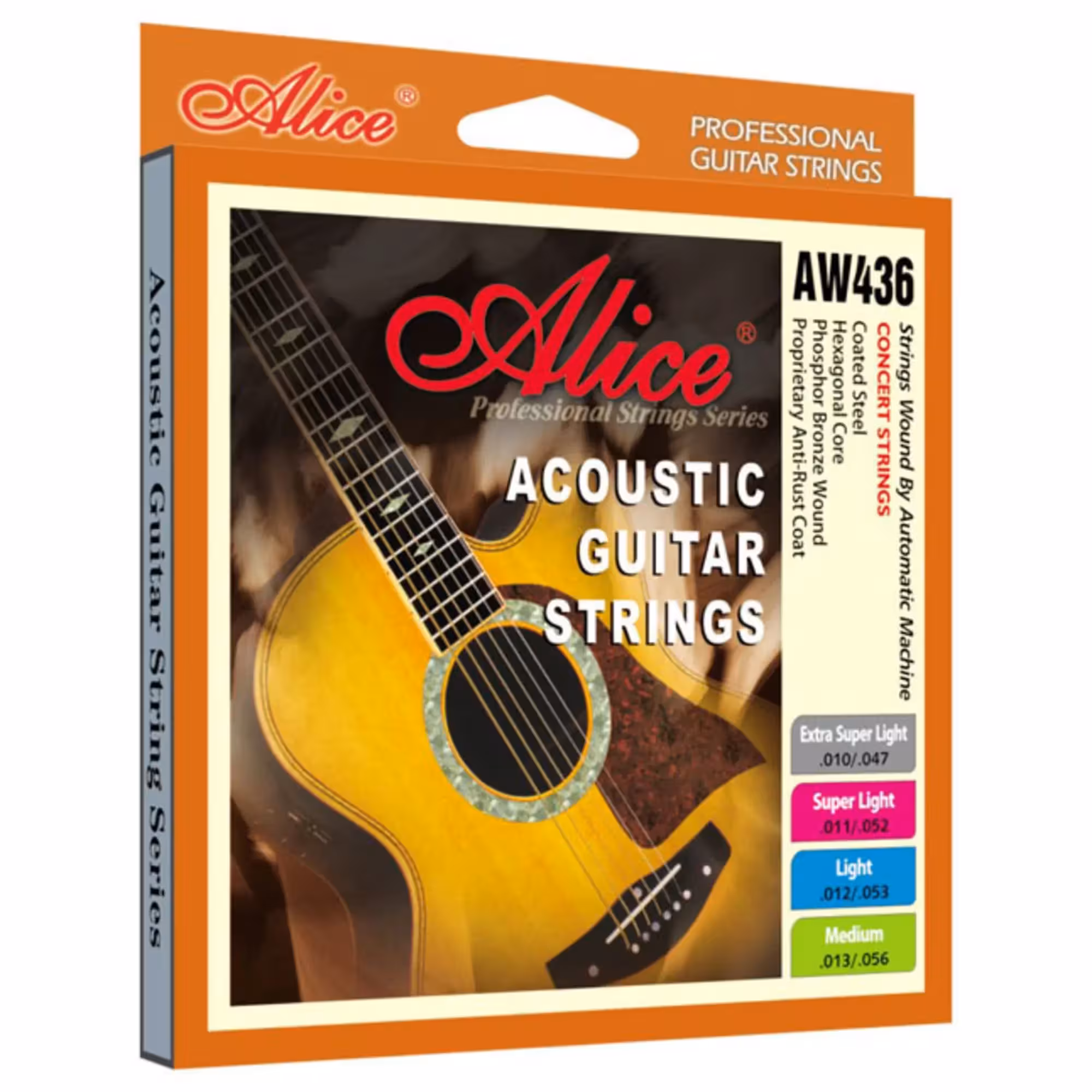 Комплект струн для акустической гитары, фосфорная бронза, 11-52, Alice AW436-SL (1 / 1)