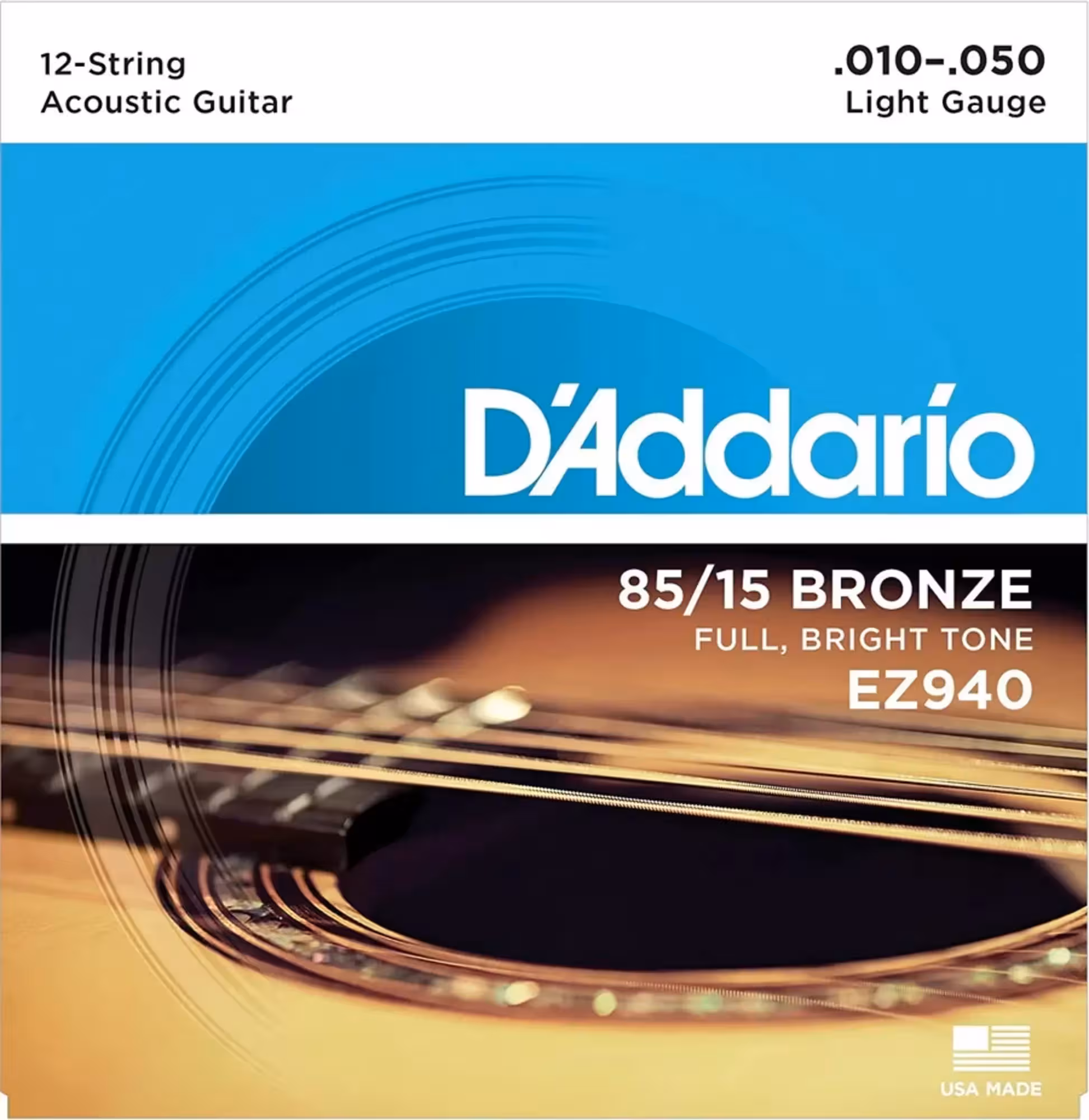 Струны для 12-струнной акустической гитары, 10-50, D`Addario EZ940 (1 / 1)