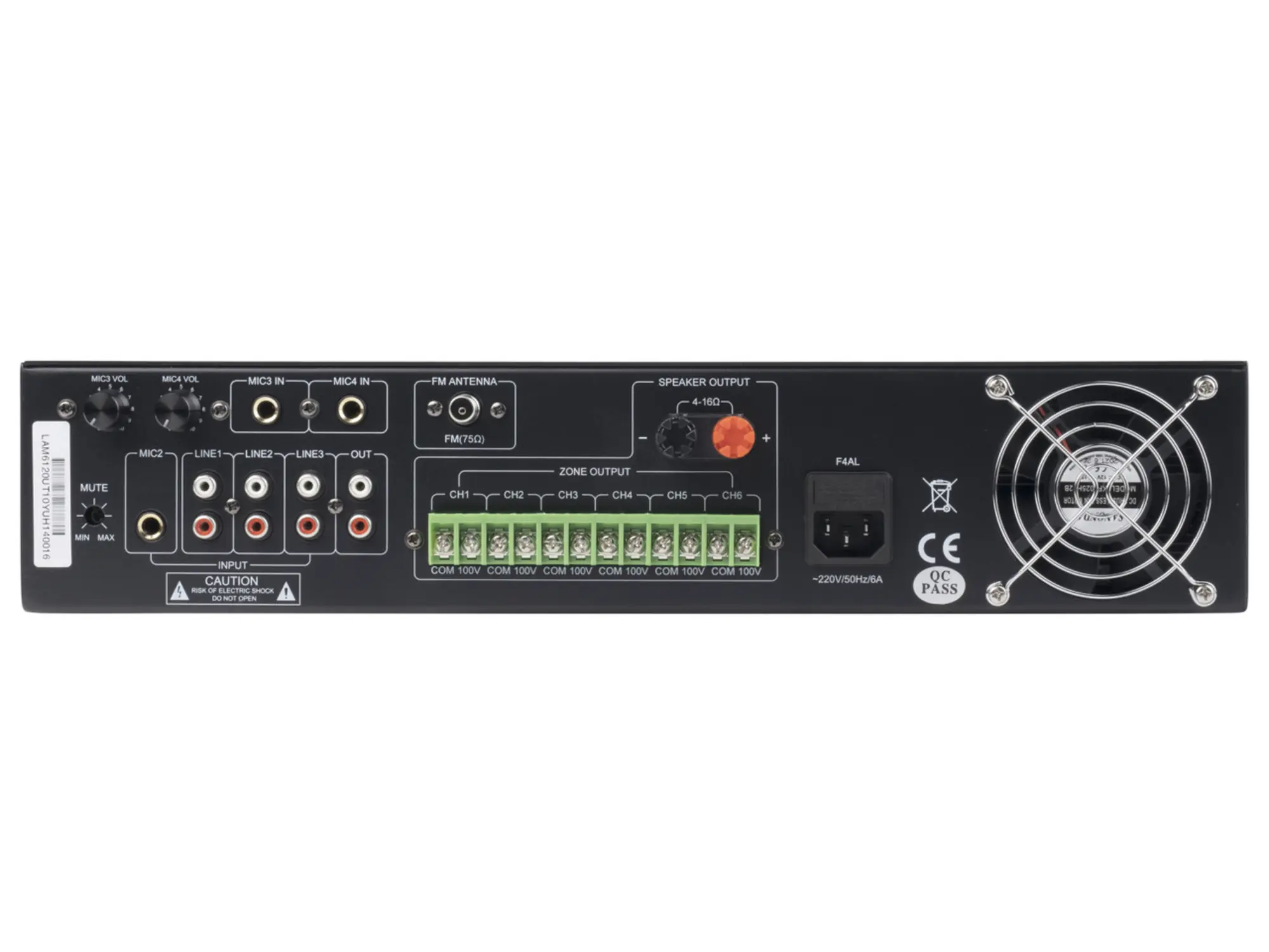 Усилитель мощности трансляционный, 120Вт, LAudio LAM6120UT (2 / 4)