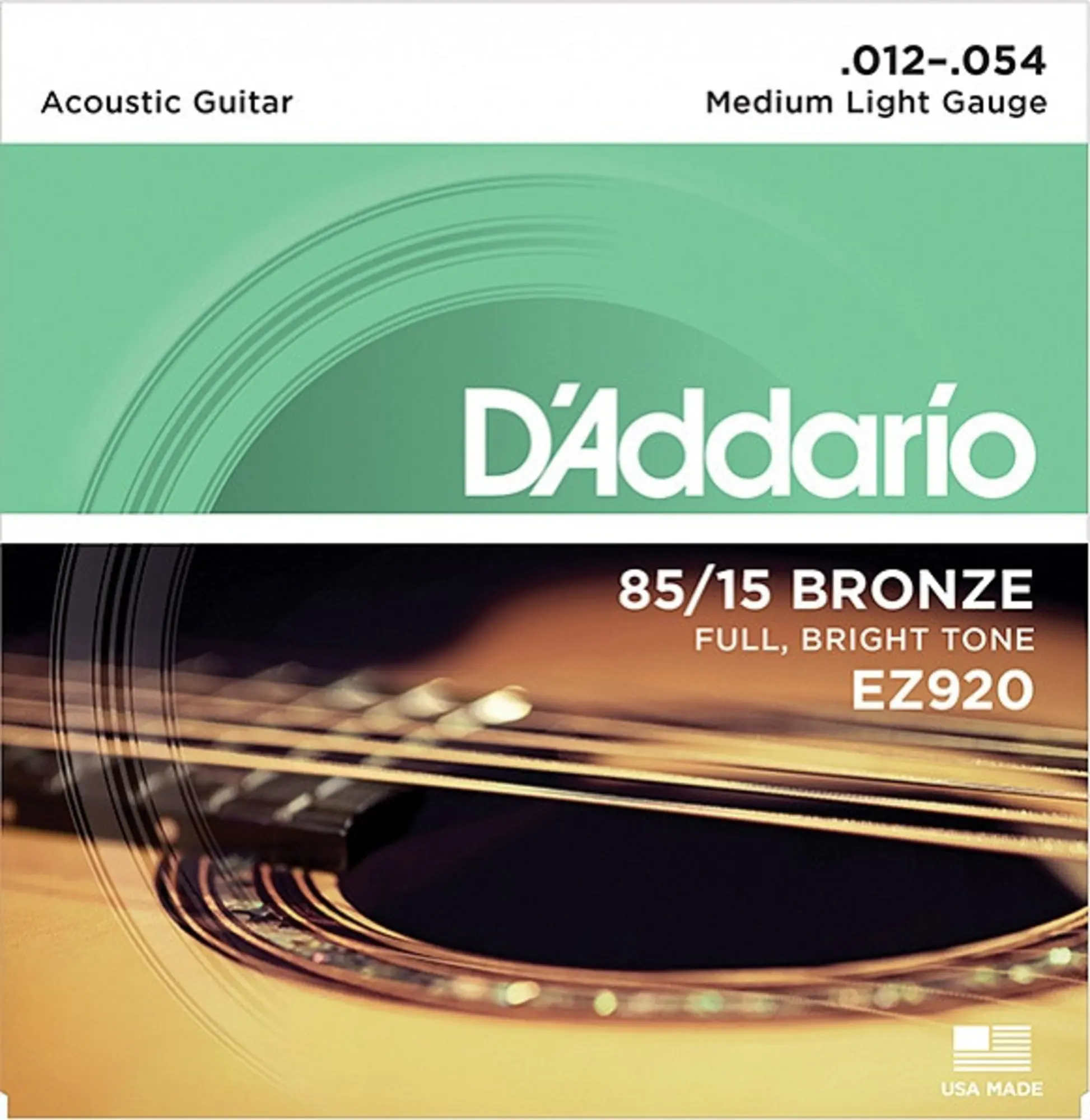 Струны для акустической гитары Medium Light 12-54 D`Addario EZ920 AMERICAN BRONZE 85/15 (1 / 1)