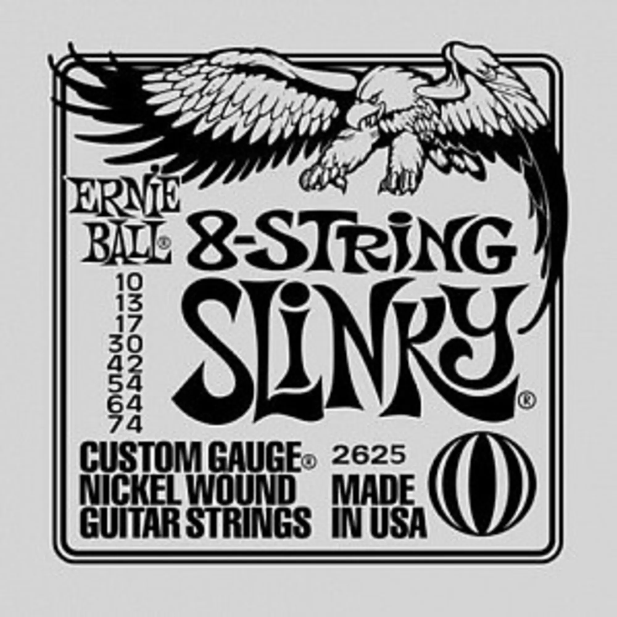 Комплект струн для 8-струнной электрогитары, никель, 10-74, Slinky, Ernie Ball 2625 (1 / 1)