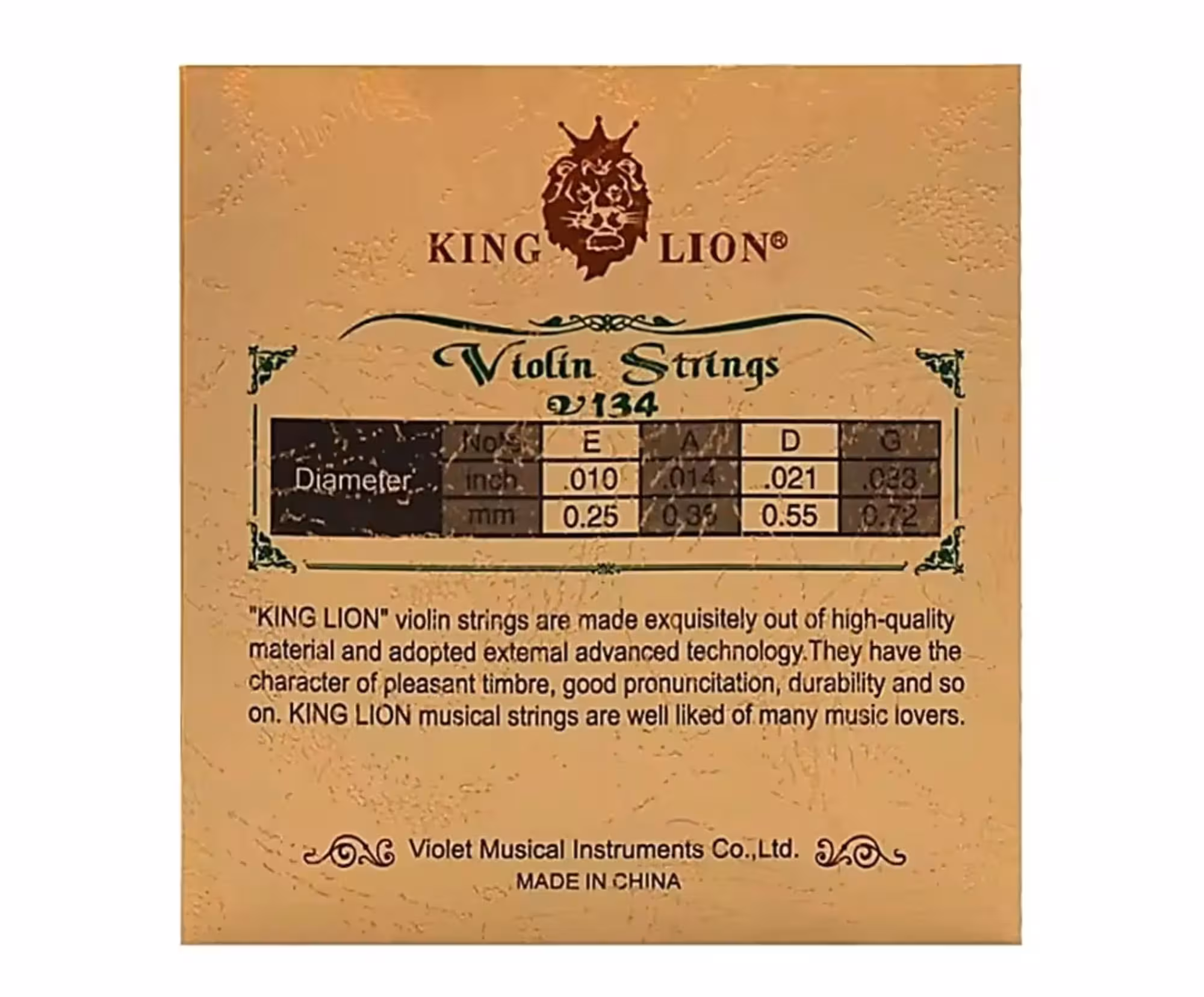 Струны для скрипки King Lion GA-V30 (1 / 3)