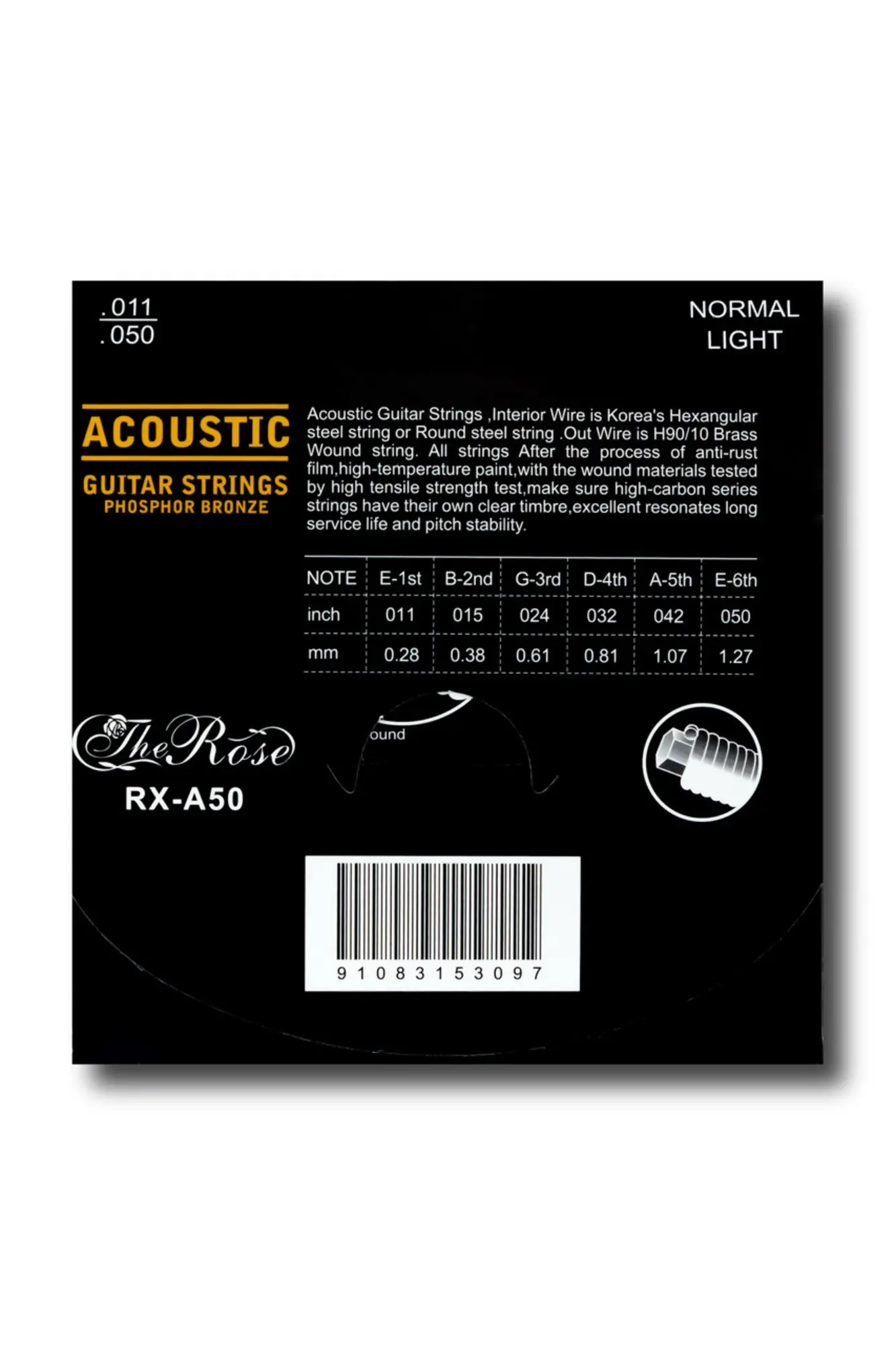 Струны для акустической гитары 011-050 The Rose RX-A50 (1 / 1)