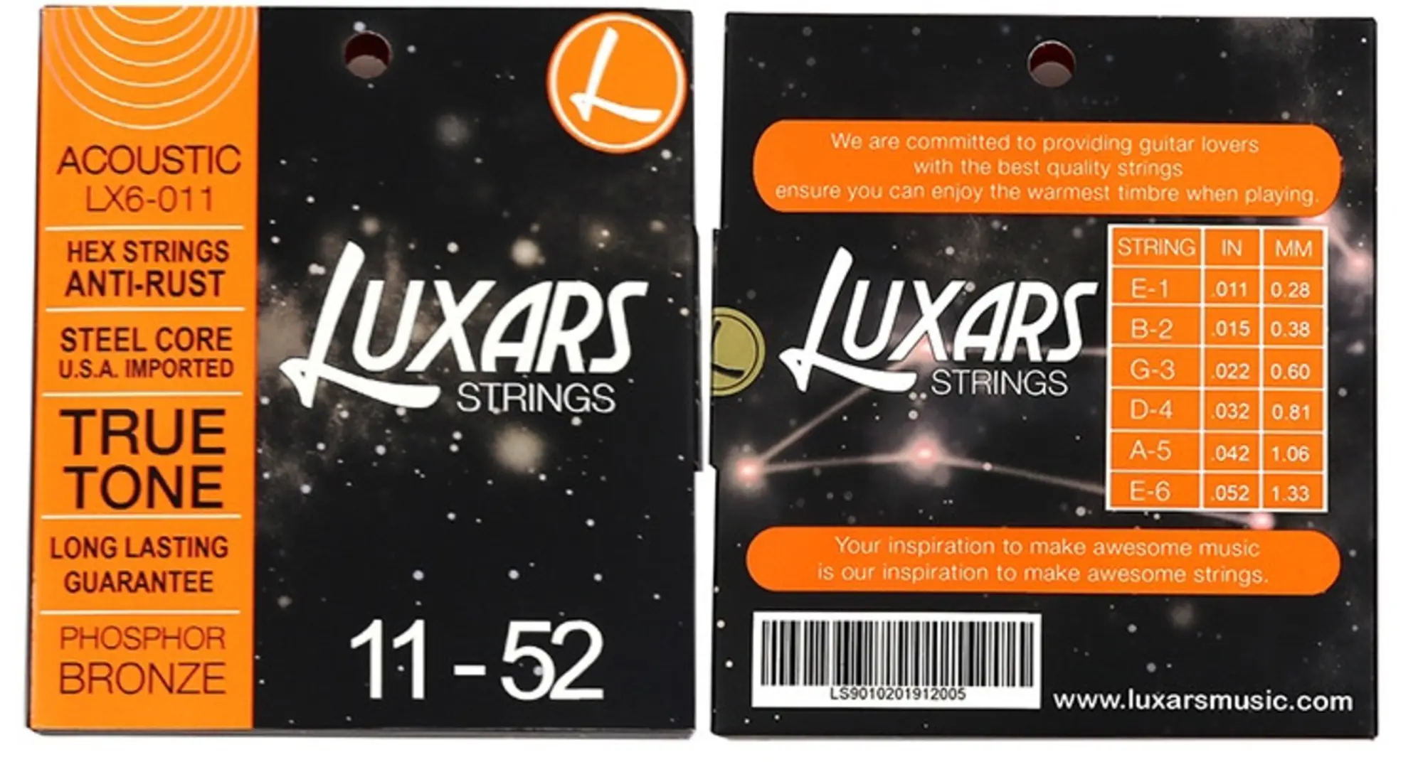 Струны для акустической гитары Luxars LX6-011 Phosphor bronze (1 / 3)