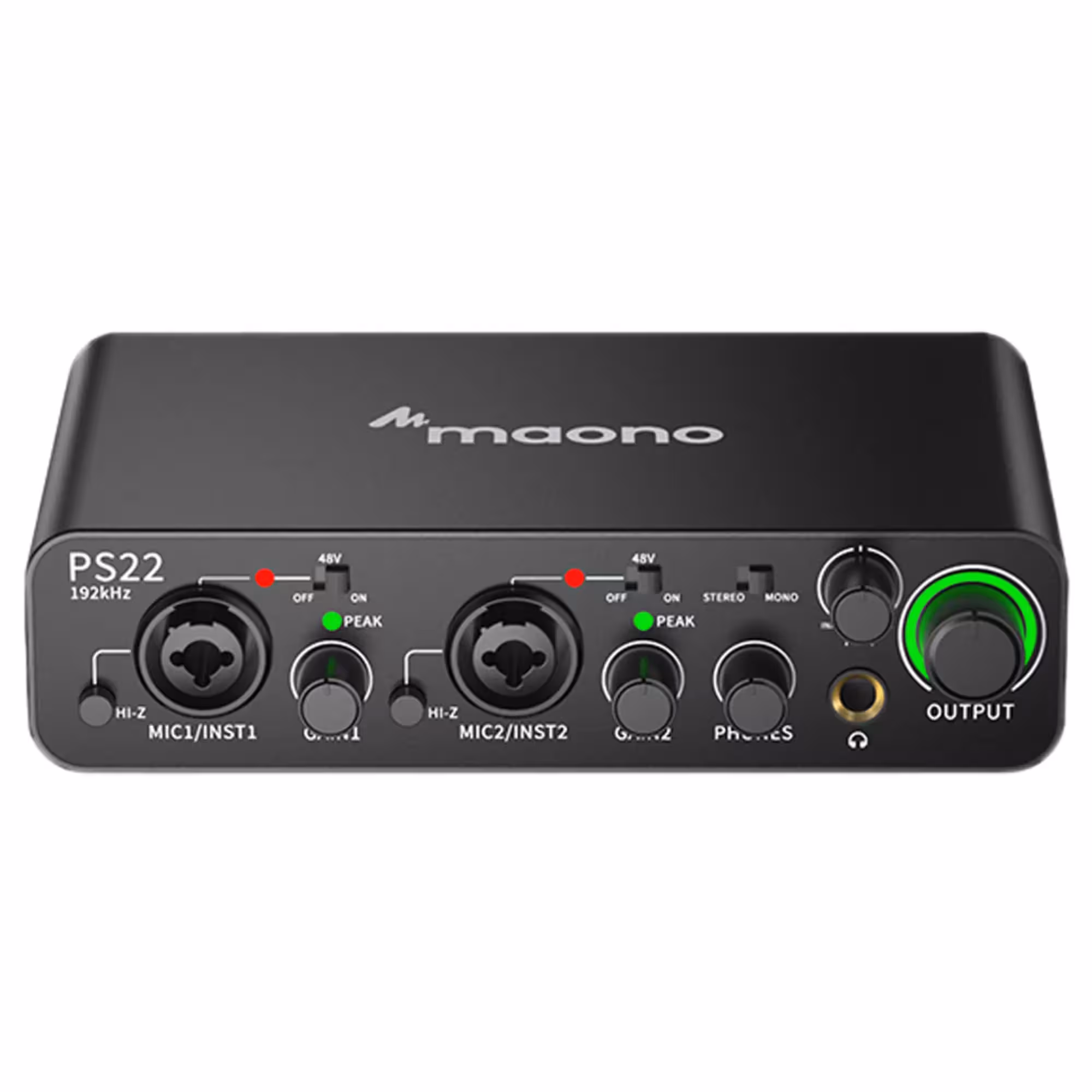 Внешняя студийная звуковая карта Maono PS22 Black (2 / 4)