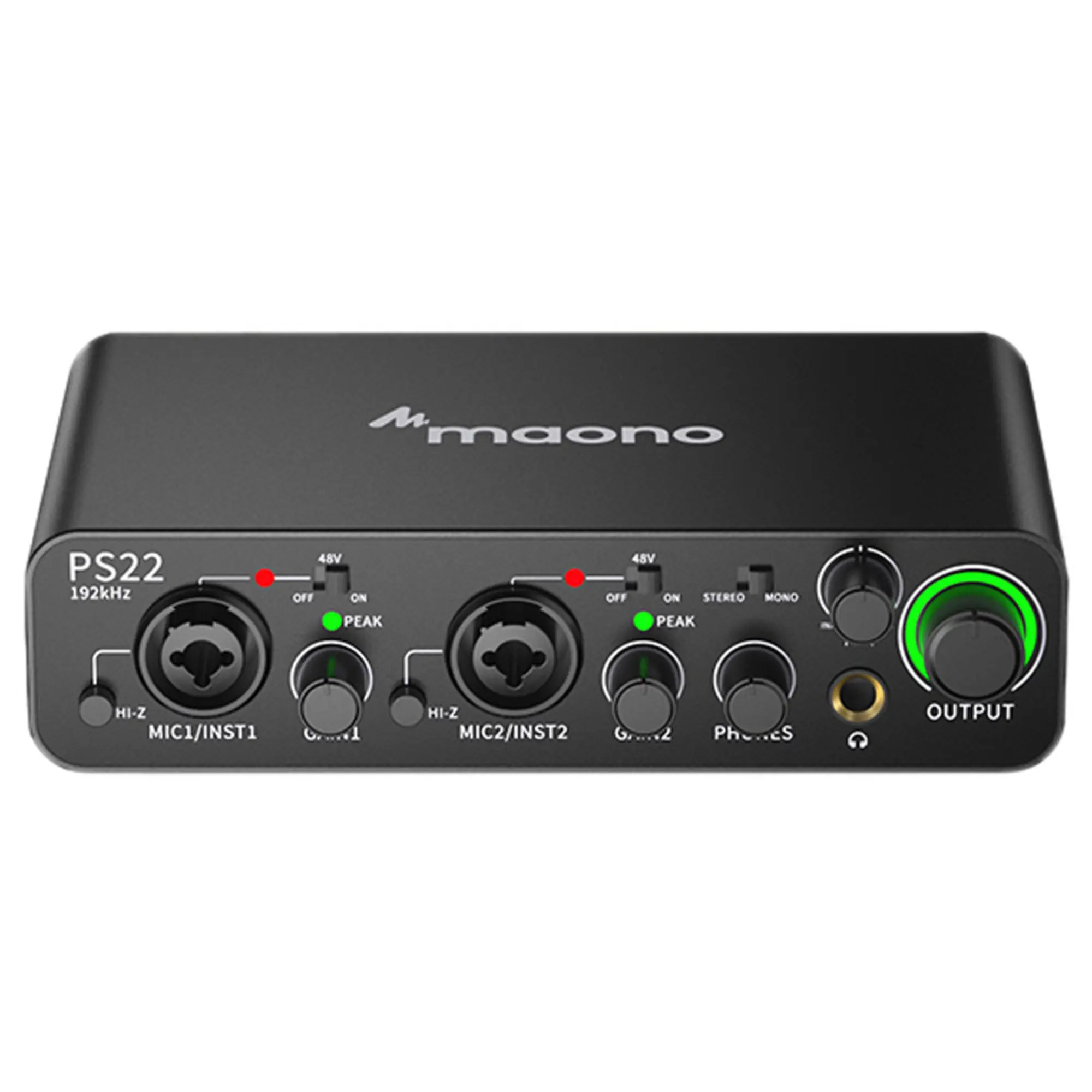 Внешняя студийная звуковая карта Maono PS22 Black (2 / 4)