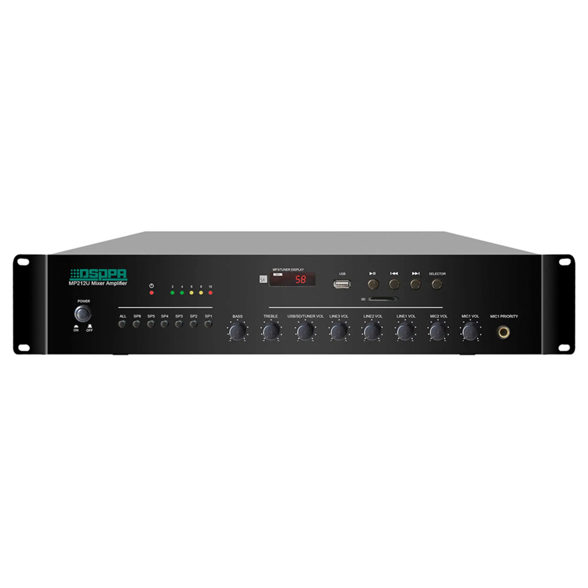 6-зонный микшер-усилитель с плеером DSPPA MP212U (1 / 4)