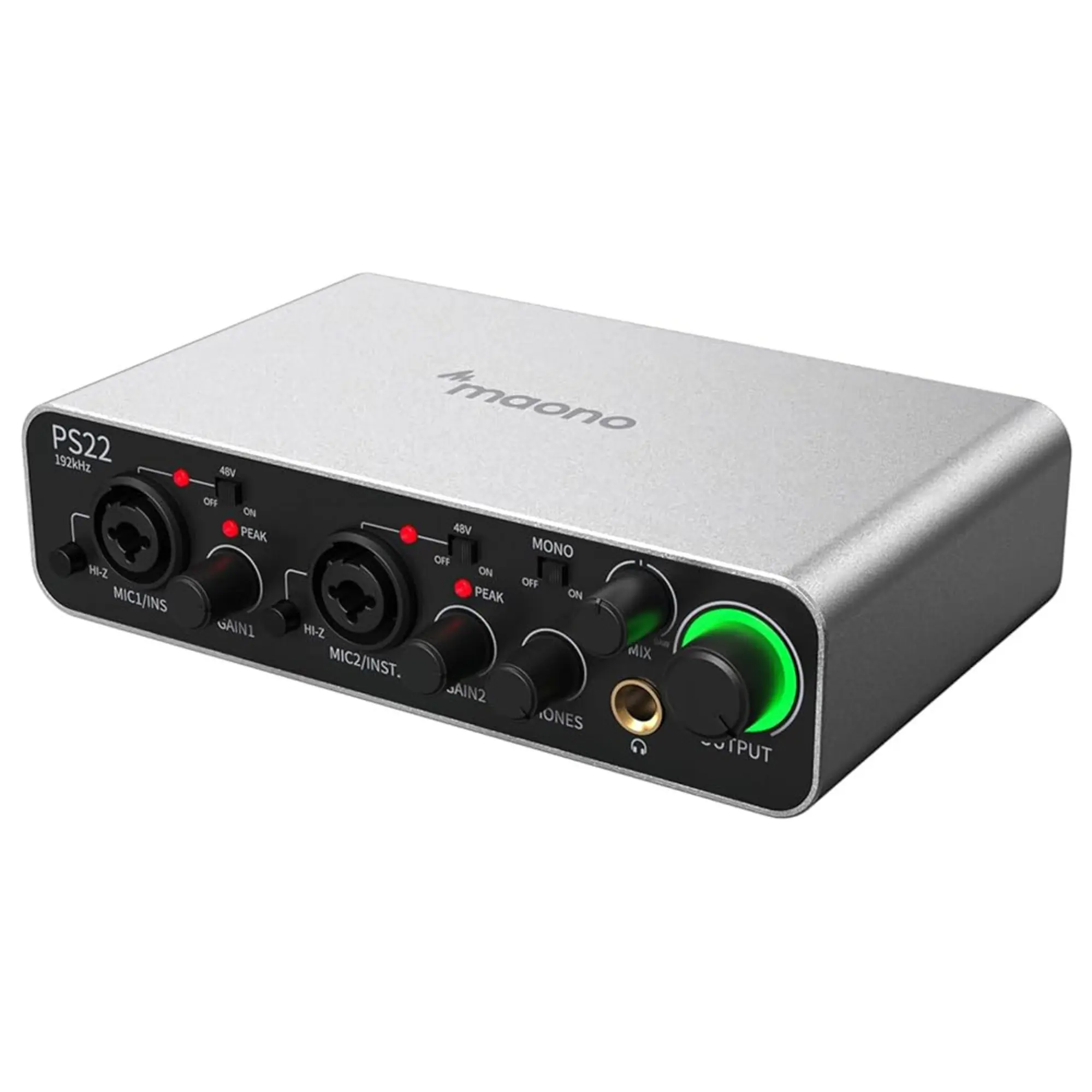 Внешняя студийная звуковая карта Maono PS22 Gray (2 / 4)