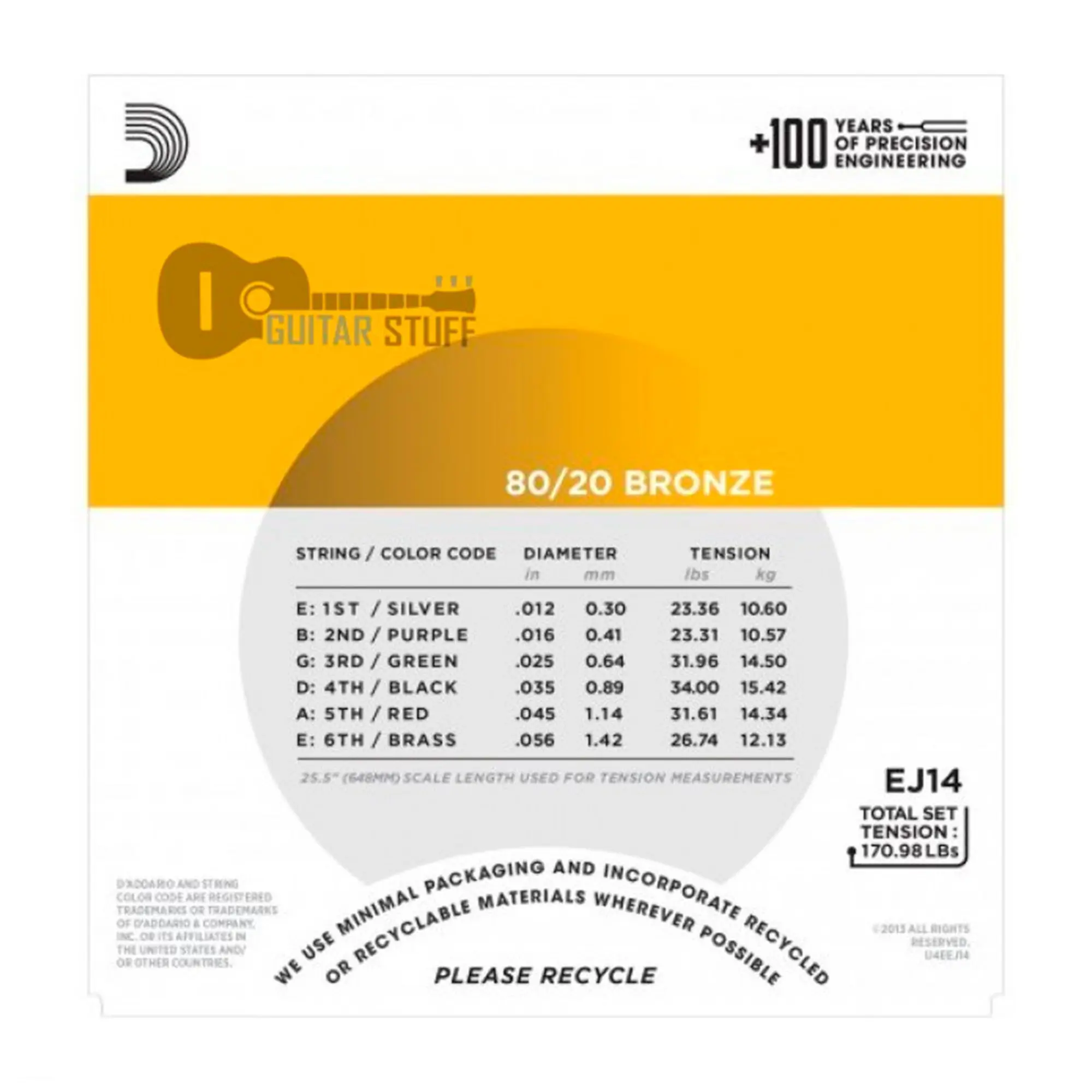 Струны для акустических гитар D'addario EJ14 (2 / 2)