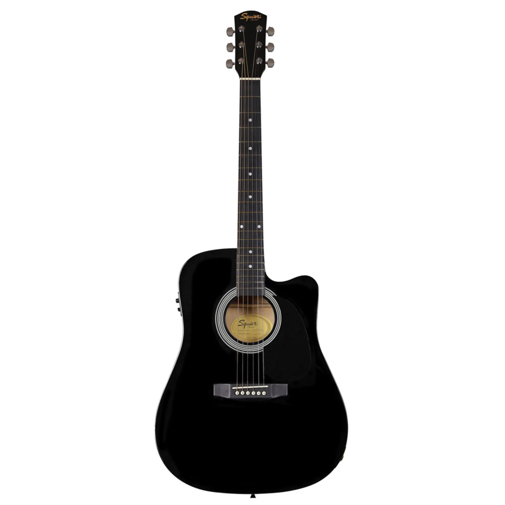 Электро-акустическая гитара Fender Squier SA-105CE Dreadnout Black (2 / 4)