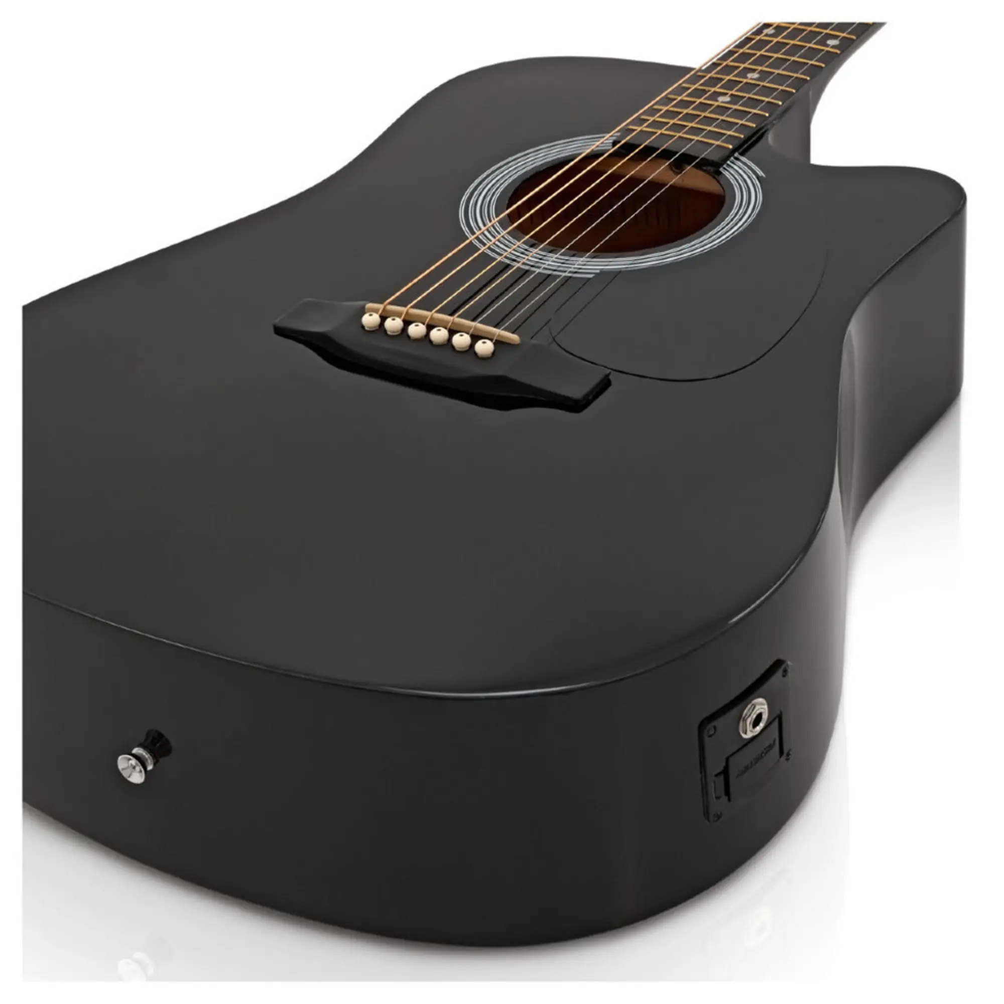Электро-акустическая гитара Fender Squier SA-105CE Dreadnout Black (3 / 4)