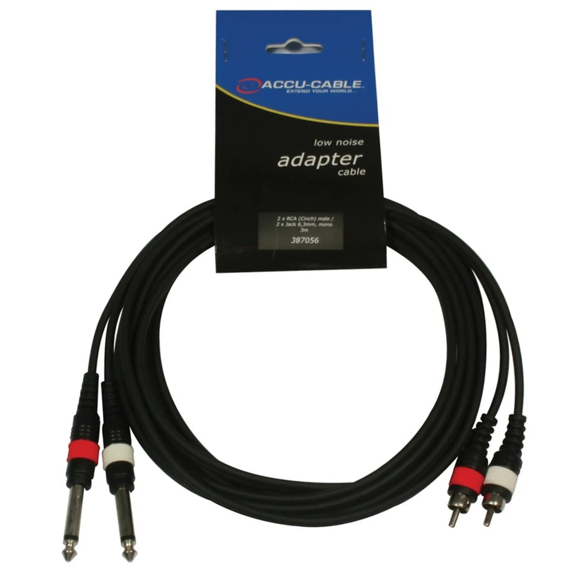 Сигнальный аудио кабель Jack-RCA 3 м ACCU-CABLE AC-2R-2J6M/3 (1 / 2)