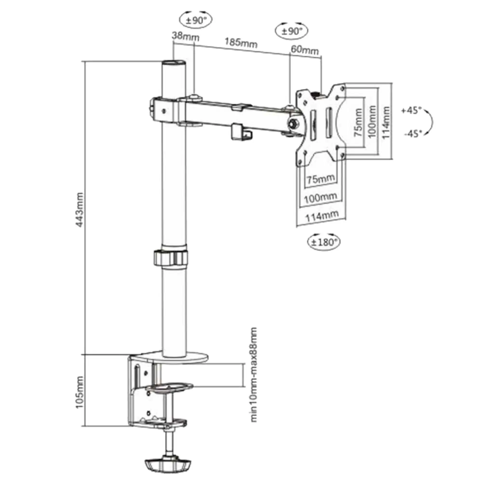 Настольный кронштейн Brateck LDT12-C011 (2 / 2)