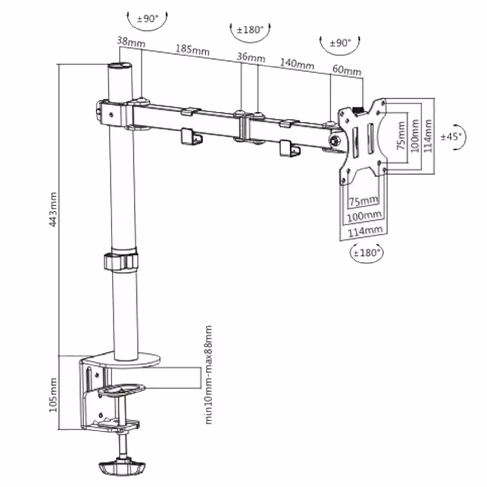 Настольный кронштейн Brateck LDT12-C012N (2 / 2)