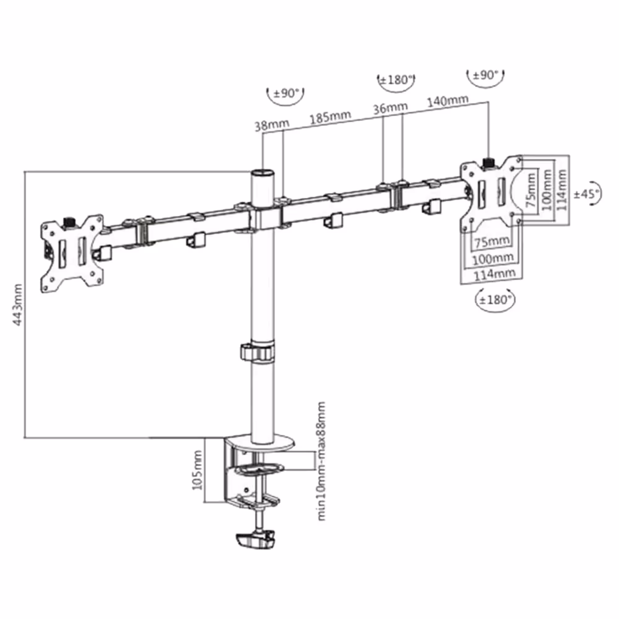 Настольный кронштейн Brateck LDT12-C024N (2 / 2)