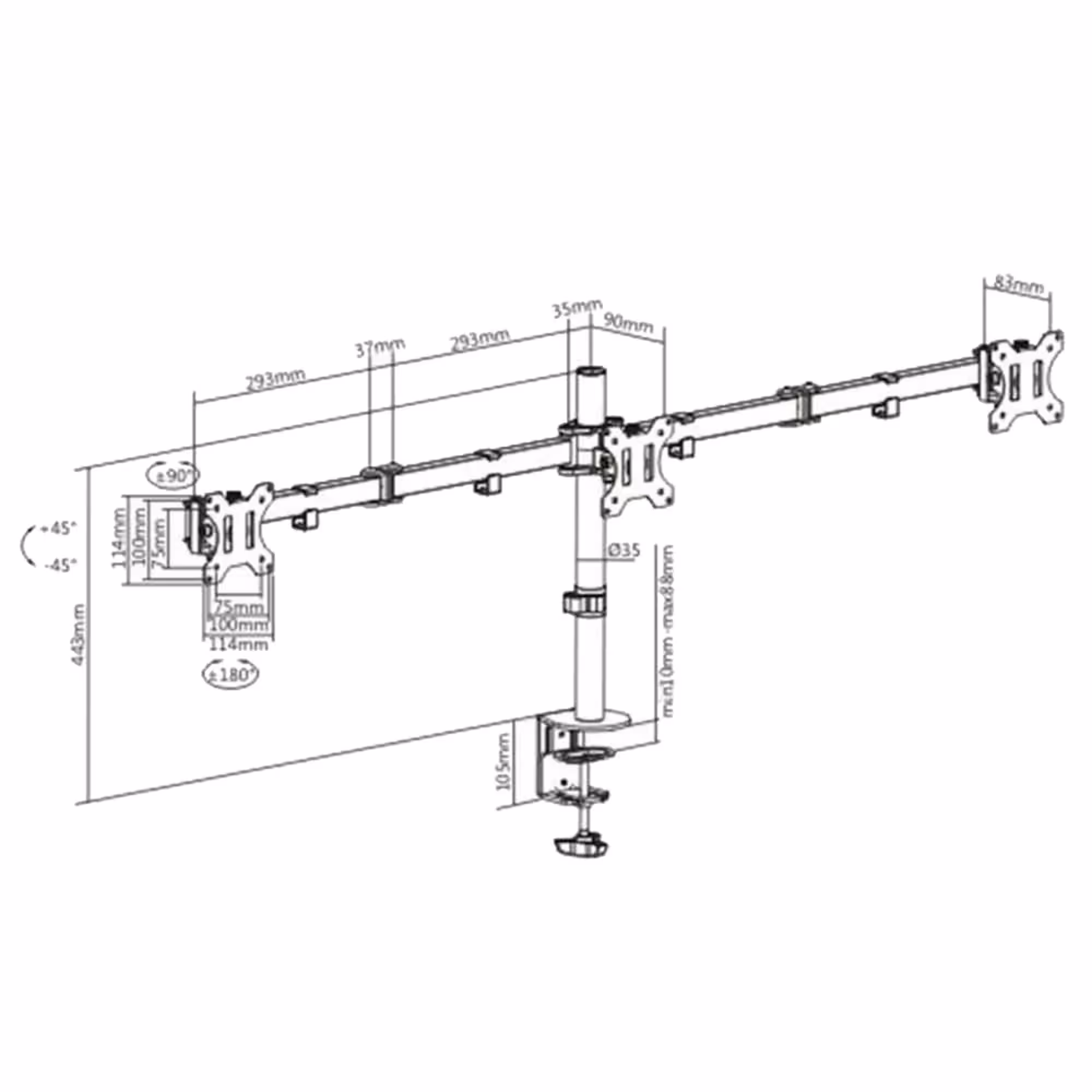Настольный кронштейн Brateck LDT12-C034N (2 / 2)