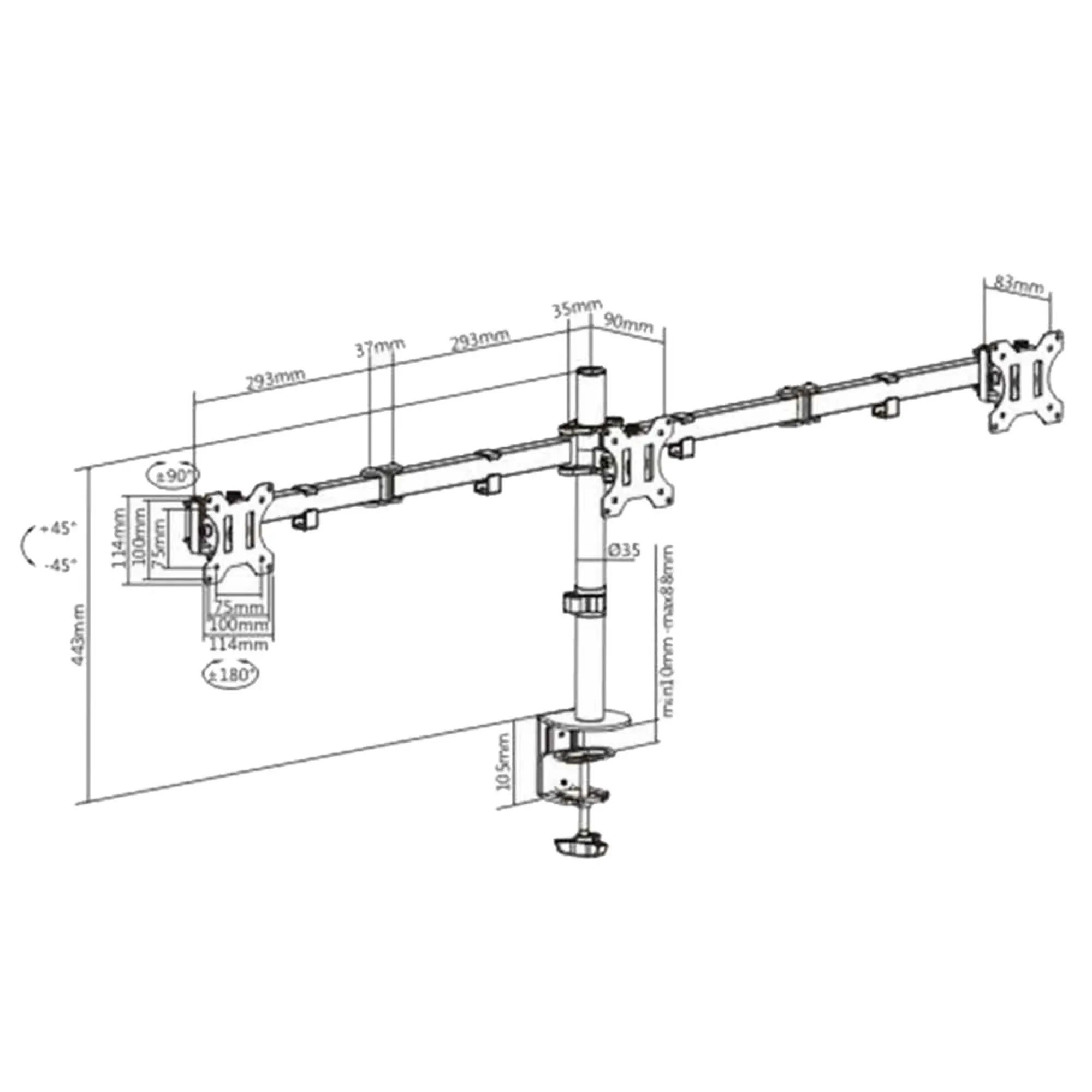 Настольный кронштейн Brateck LDT12-C034N (2 / 2)