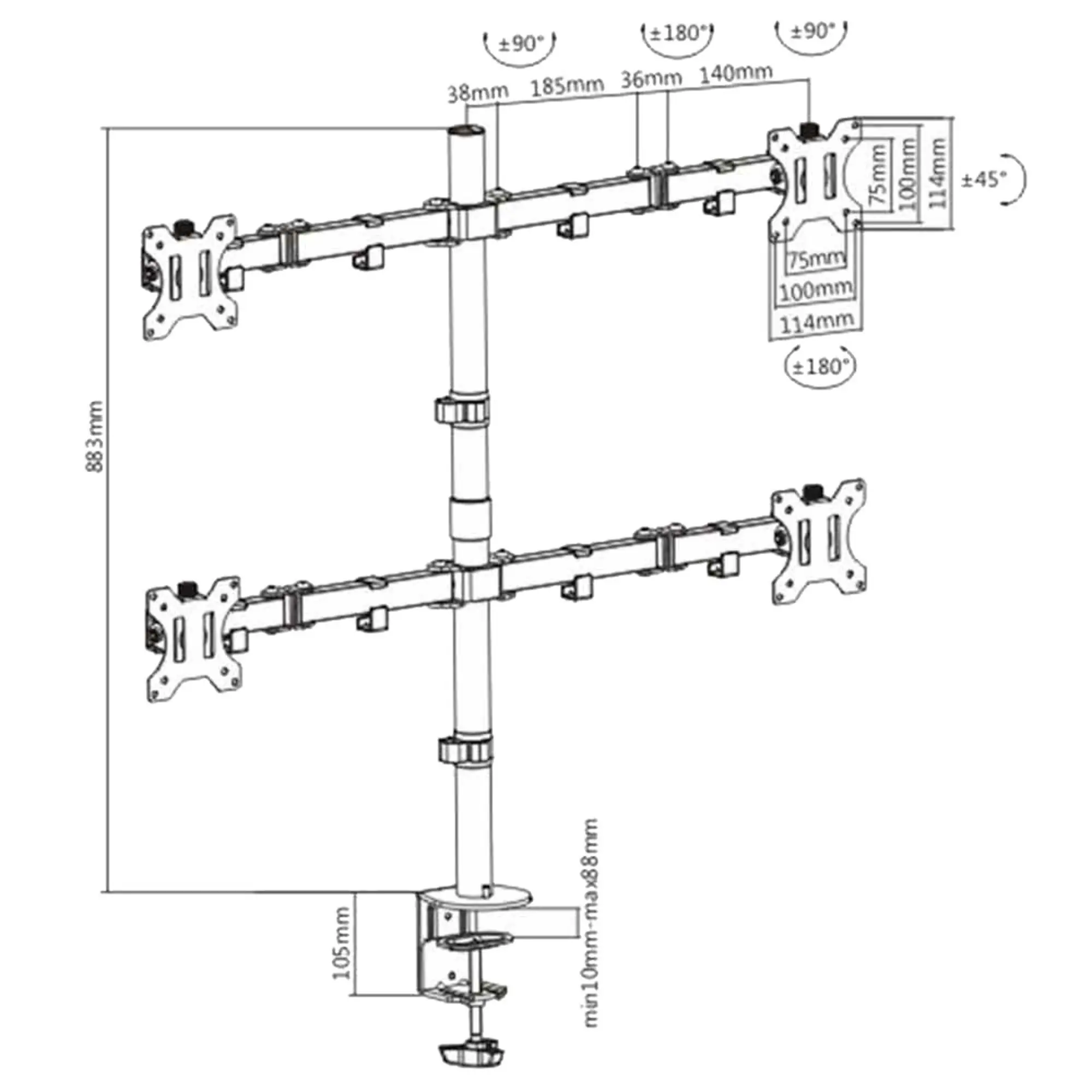 Настольный кронштейн Brateck LDT12-C048N (2 / 2)