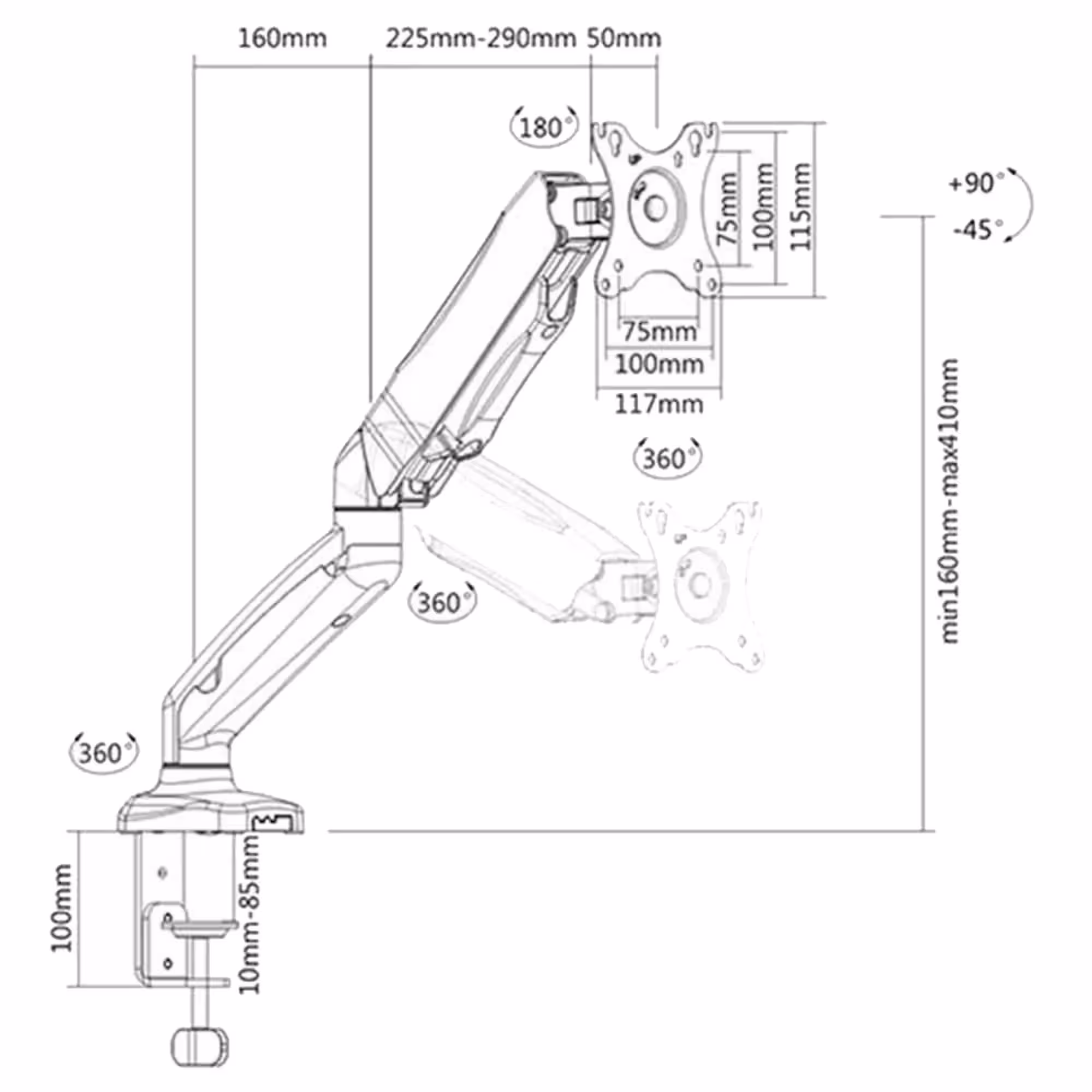 Настольный кронштейн Brateck LDT13-C012 (2 / 2)