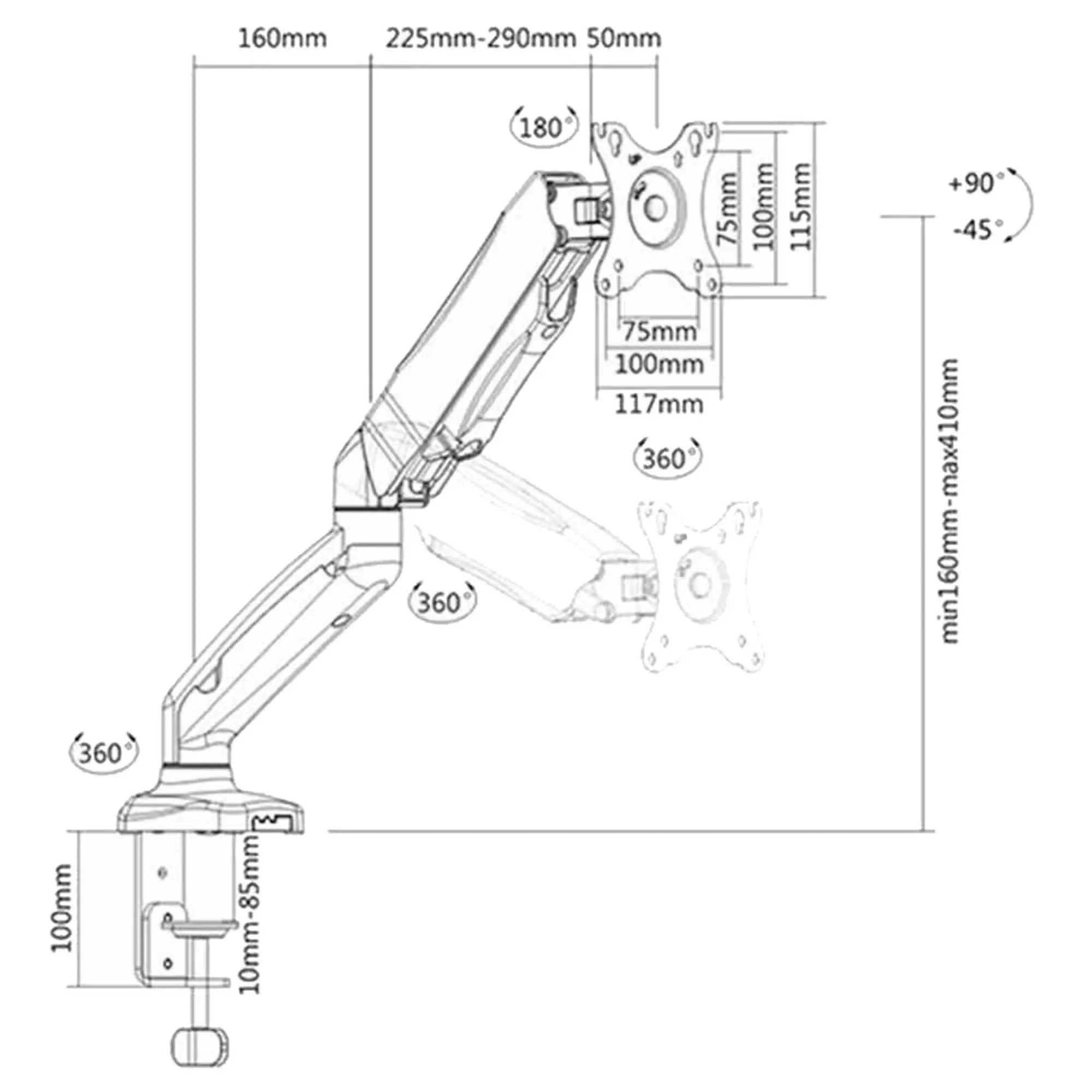 Настольный кронштейн Brateck LDT13-C012 (2 / 2)