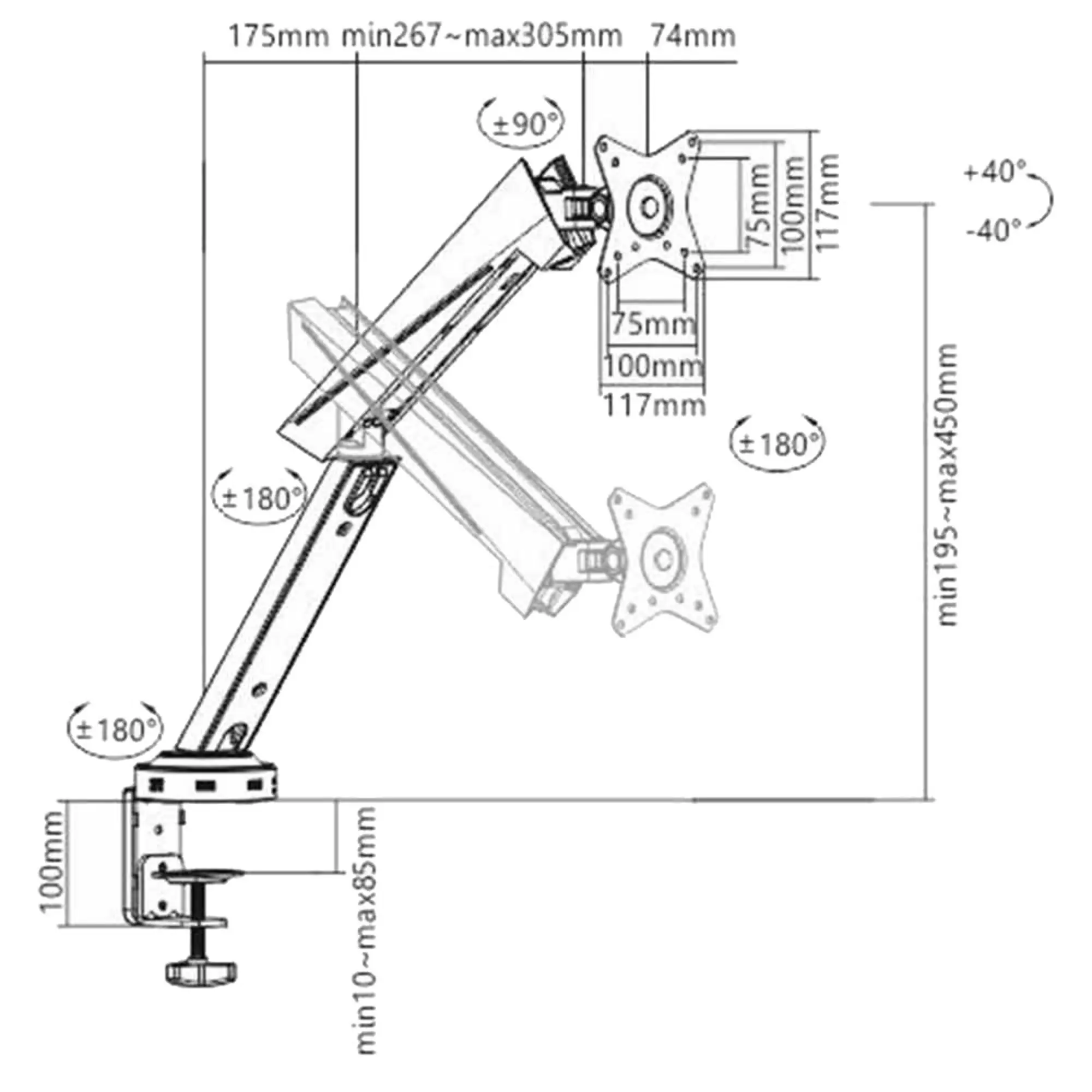 Настольный кронштейн Brateck LDT39-C012U (2 / 2)