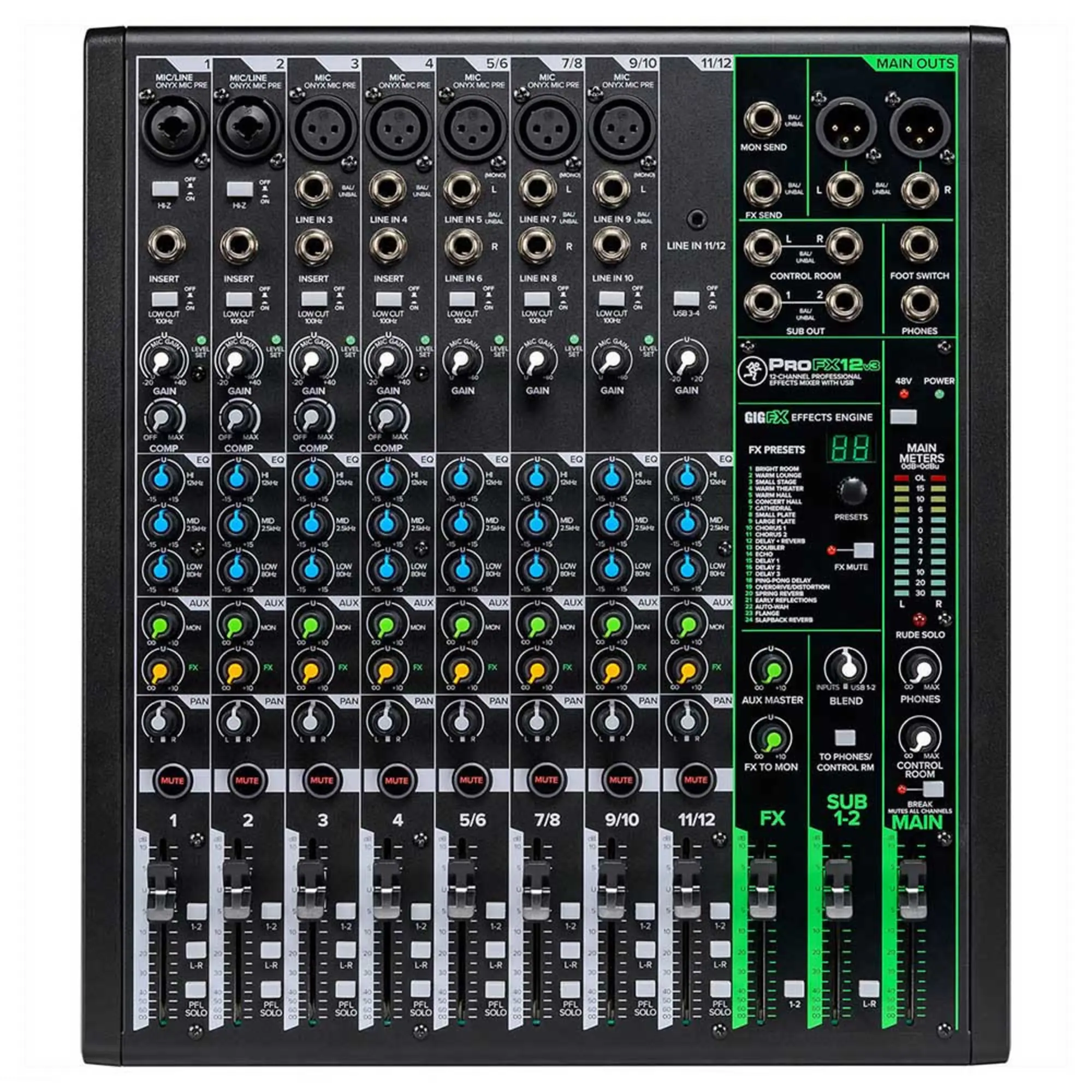 Аналоговый микшерный пульт Mackie ProFX12v3 (1 / 1)