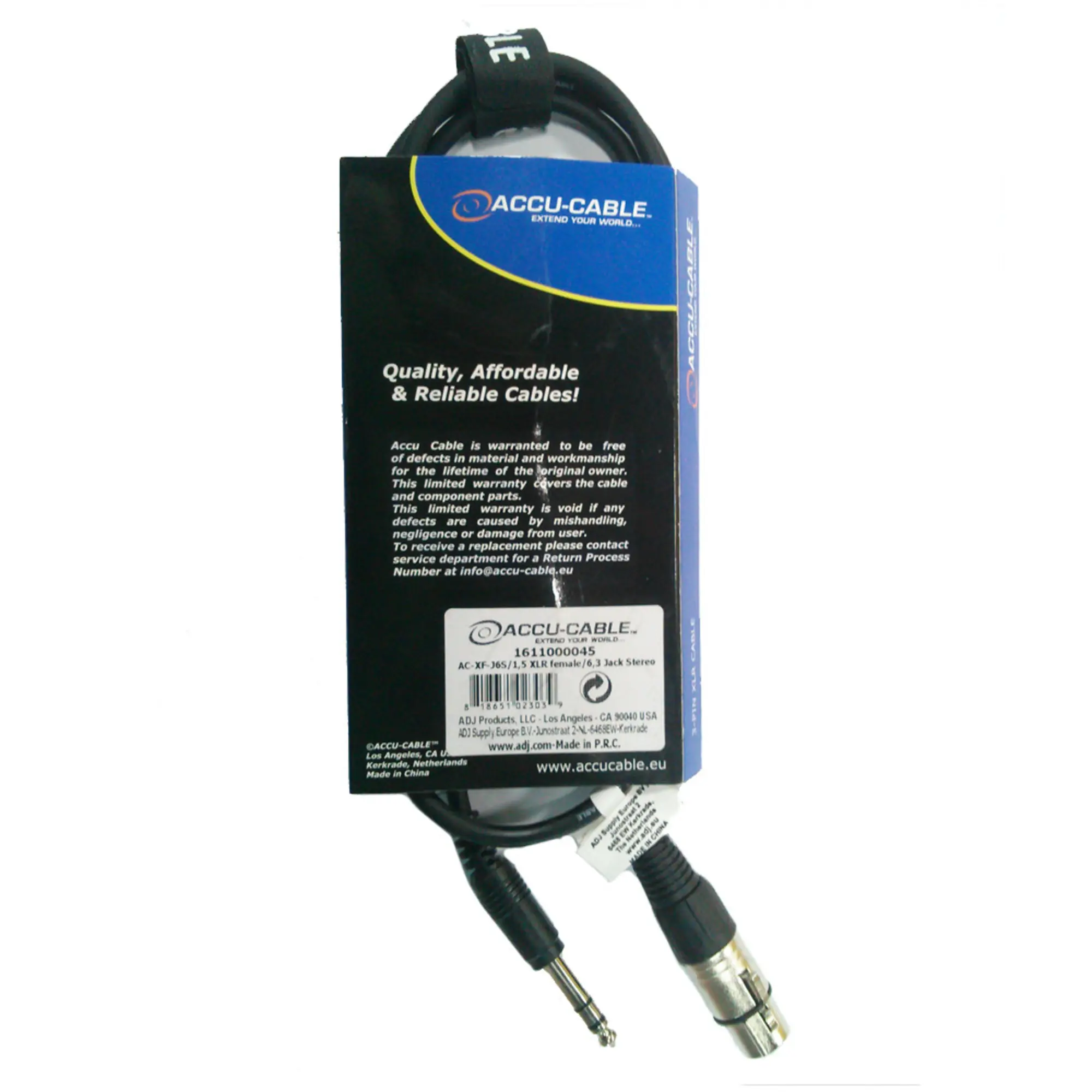 Сигнальный аудио кабель Jack-XLR(F) 1,5 м ACCU-CABLE AC-XF-J6S (2 / 4)