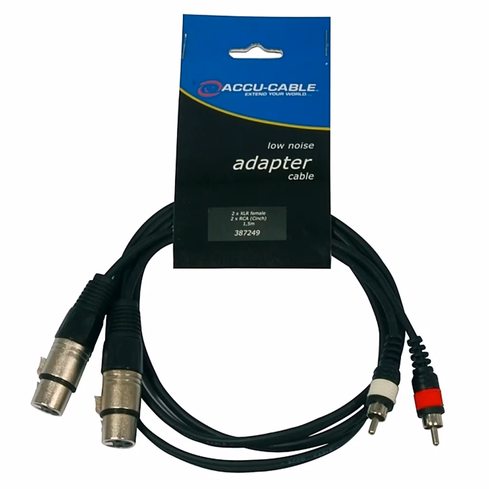 Сигнальный аудио кабель RCA-XLR(F) 1,5 м ACCU-CABLE AC-2XF-2R/1.5 (1 / 1)