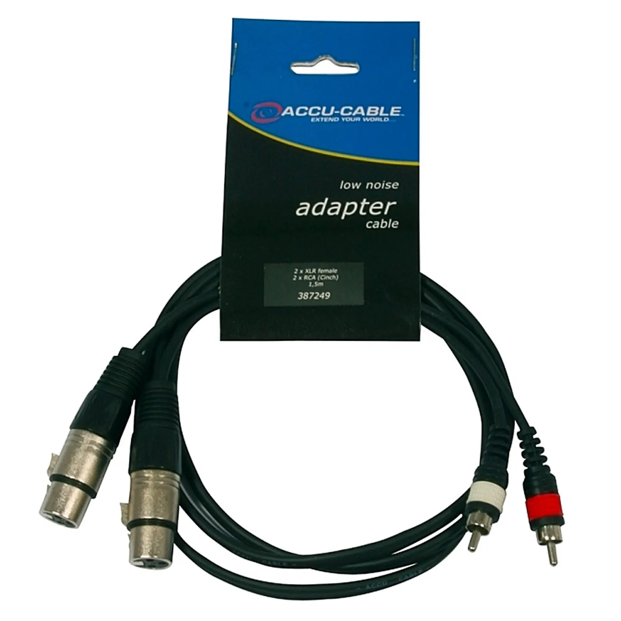Сигнальный аудио кабель RCA-XLR(F) 1,5 м ACCU-CABLE AC-2XF-2R/1.5 (1 / 1)