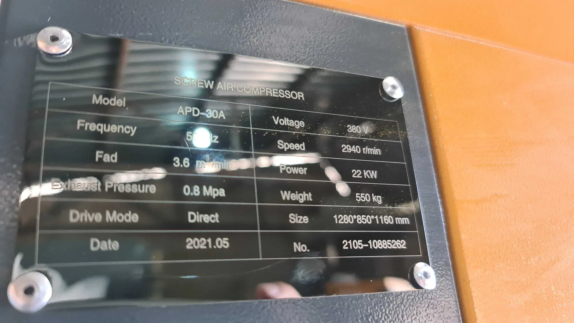 Винтовой компрессор APD-30A, -3,2 куб.м, 22кВт, AirPIK (3 / 4)