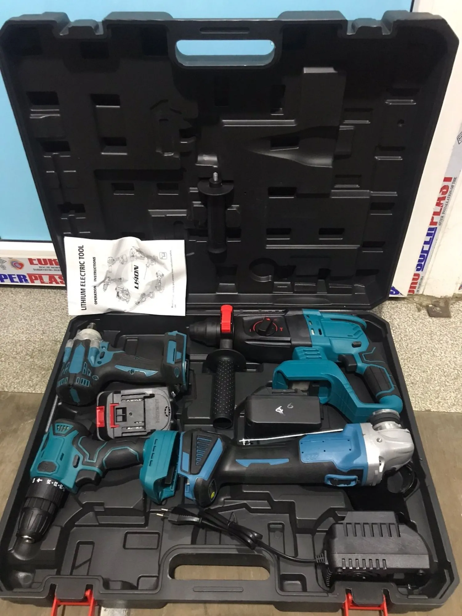 4в1 - Шуруповерт/ Балгарка/ перфоратор/ Гайкаверт набор на батарейках (2 / 3)