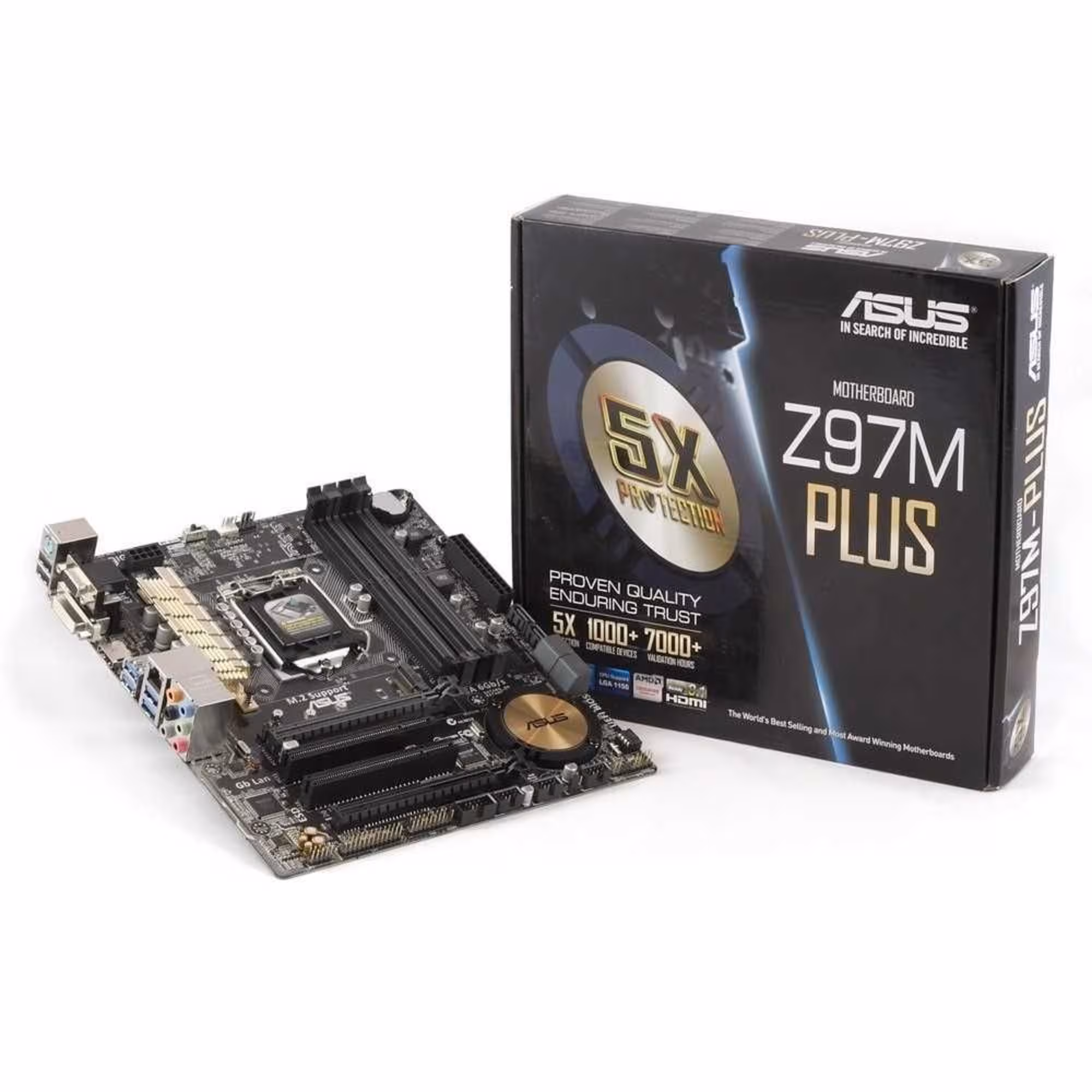 Сист.плата Intel 1150 ASUS Z97M-PLUS, S1150, iZ97, 4xDIMM, 2xPCI BOX (1 / 3)