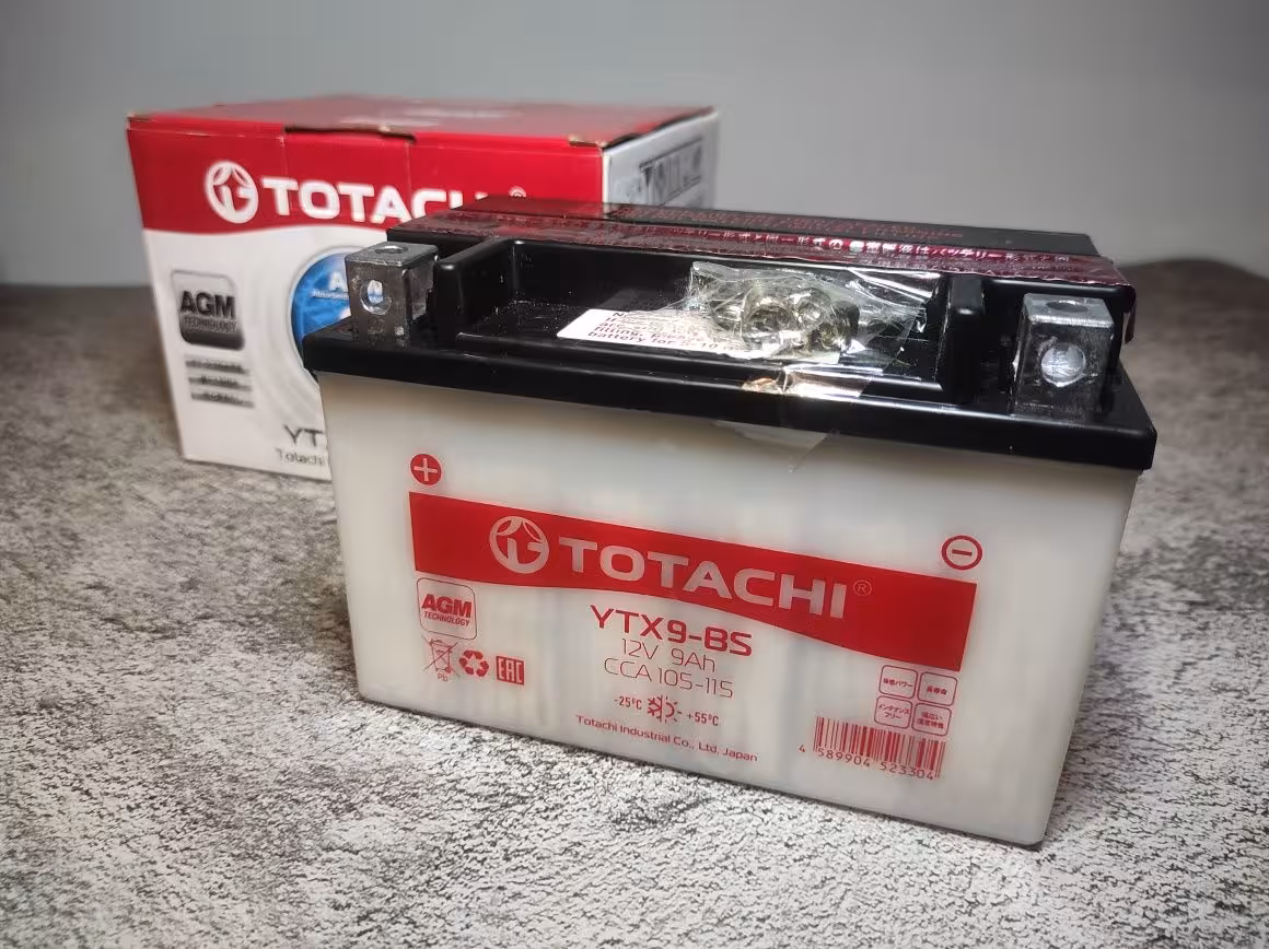 Аккумулятор Totachi 9Ah на мотоцикл, скутер, квадроцикл, снегоход (3 / 4)