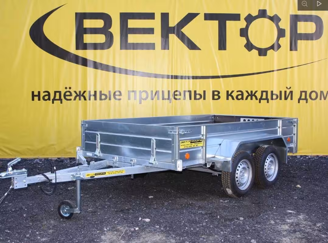 Прицеп ВЕКТОР 81013G 3.0х1,5, борт 380 мм, рассрочка Каспий, РБК (1 / 8)
