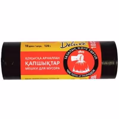 Пакеты мешки для мусора 60 л 10 штук Делюкс Delux прочные 30 мкм (1 / 1)