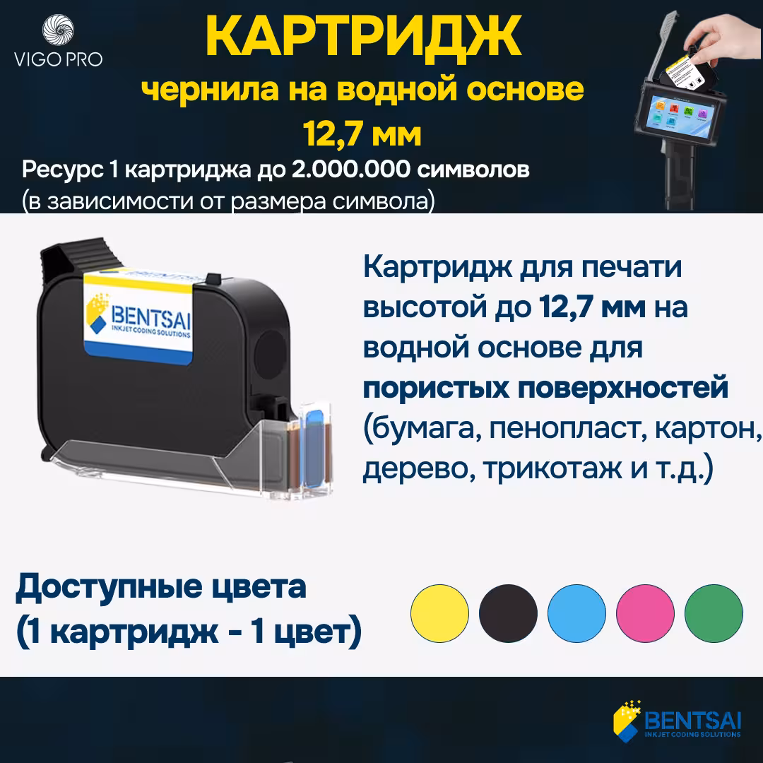 Картридж с водными чернилами 12,7 мм (1 / 1)