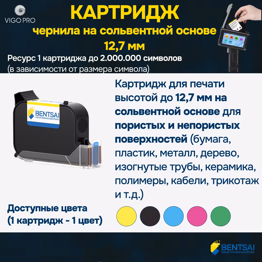 Картридж с сольвентными чернилами 12,7 мм (1 / 1)