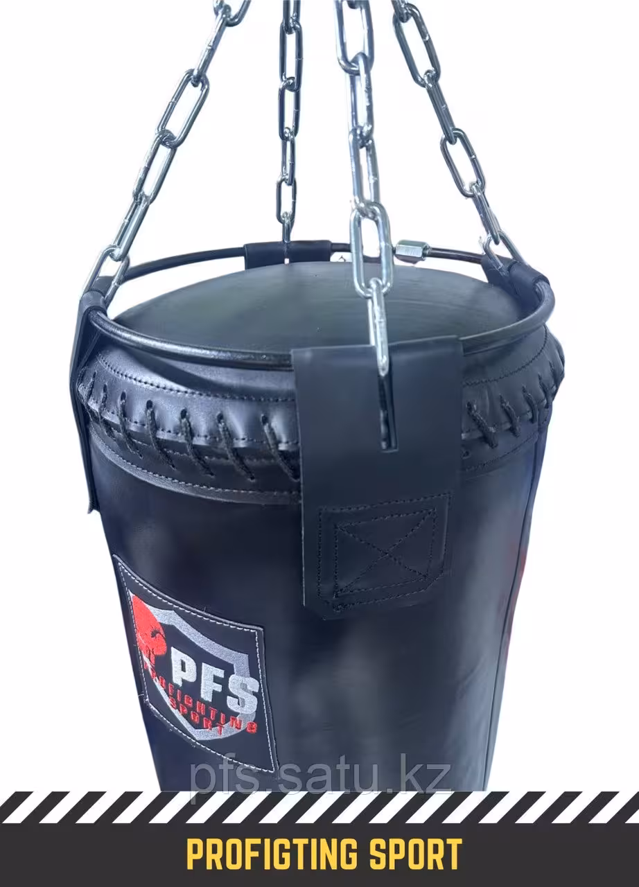 Боксерский мешок ProFightingSport 180×40 см из натуральной кожи 80 кг черный (3 / 6)