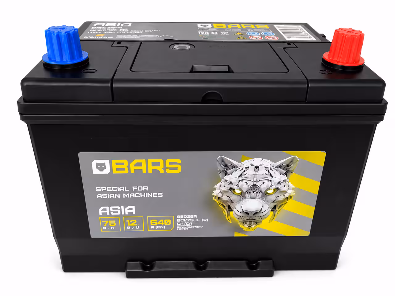 Аккумулятор Bars Asia 85D26R 6CT-75Ah -+ (1 / 2)