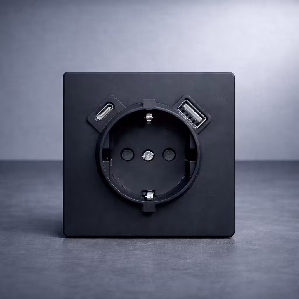 Розетка с USB Type-A и Type-C 5V 2.1A LEVOLT LV-022B (1 / 3)
