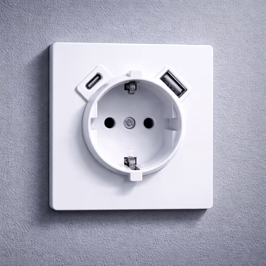 Розетка с USB Type-A и Type-C 5V 2.1A LEVOLT LV-022W (1 / 3)