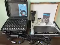 Музыкальная аппаратура, колонки, микшерный пульт, микрафоны