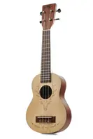 Укулеле сопрано, дека массив сапеле, гравировка "Олень", Hampi SZ2D